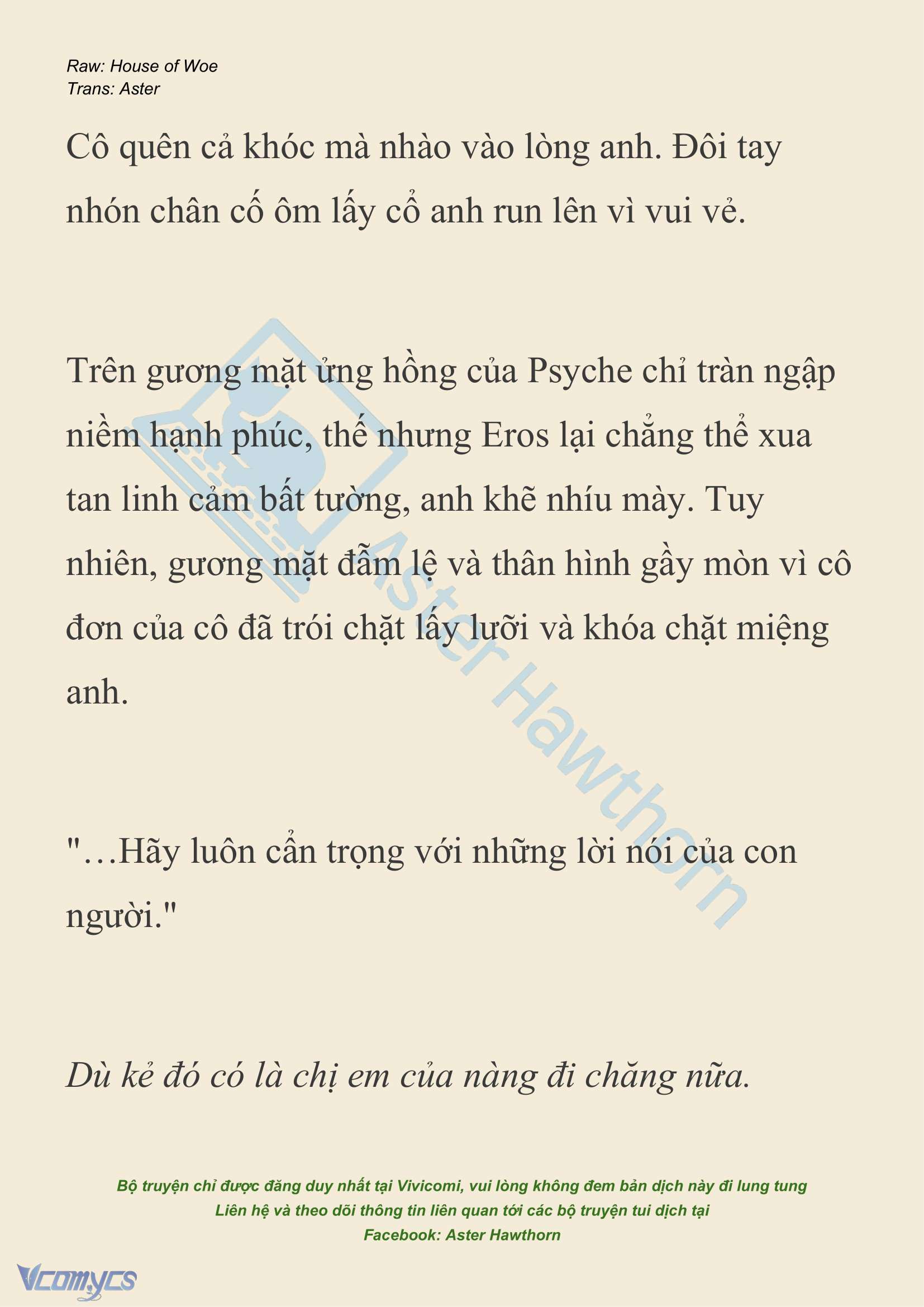 [NOVEL] Dành Cho Các Nữ Thần: Dành cho Psyche Chap 30 - Next 