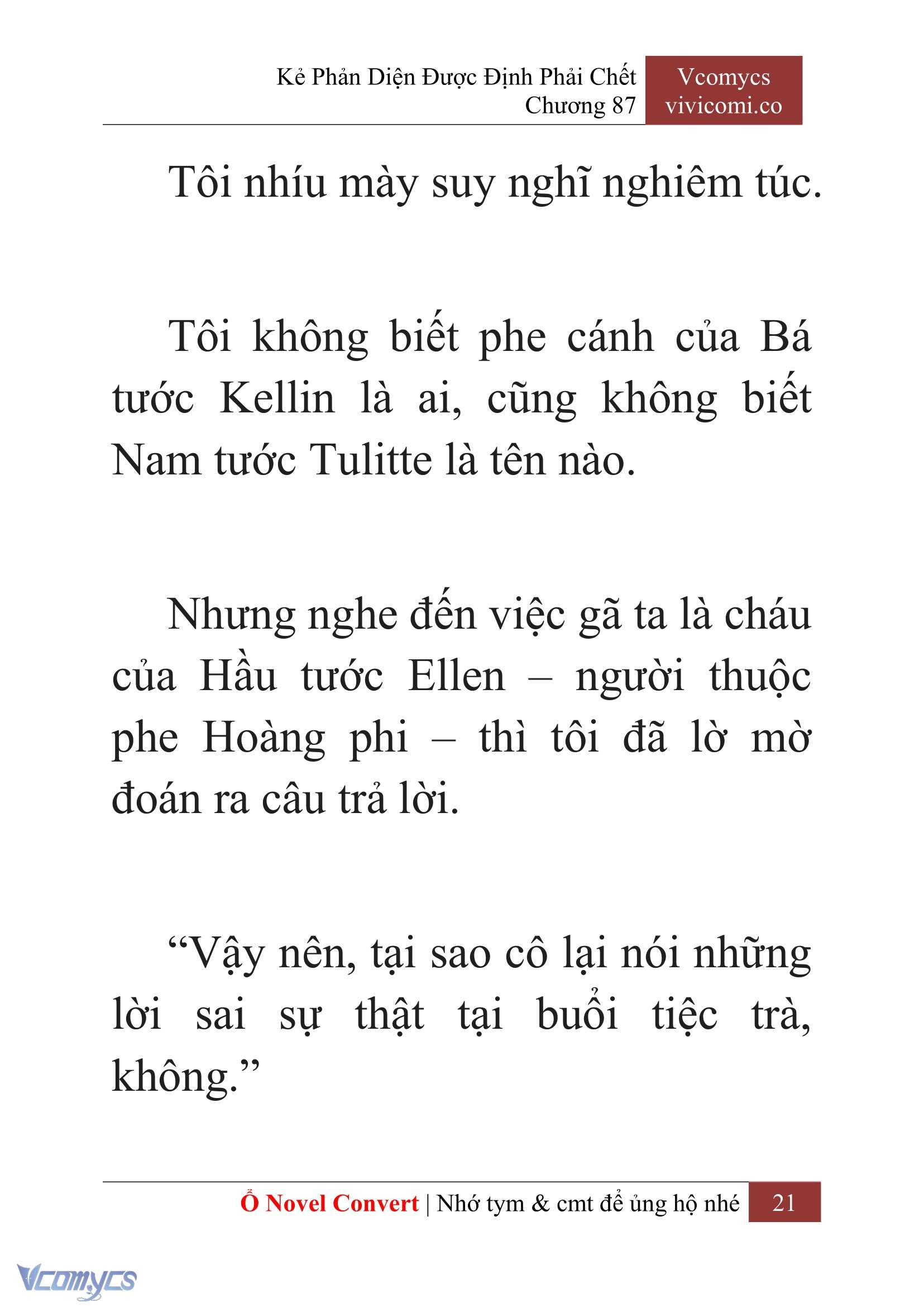 [Novel] Kẻ Phản Diện Được Định Phải Chết Chap 87 - Trang 2