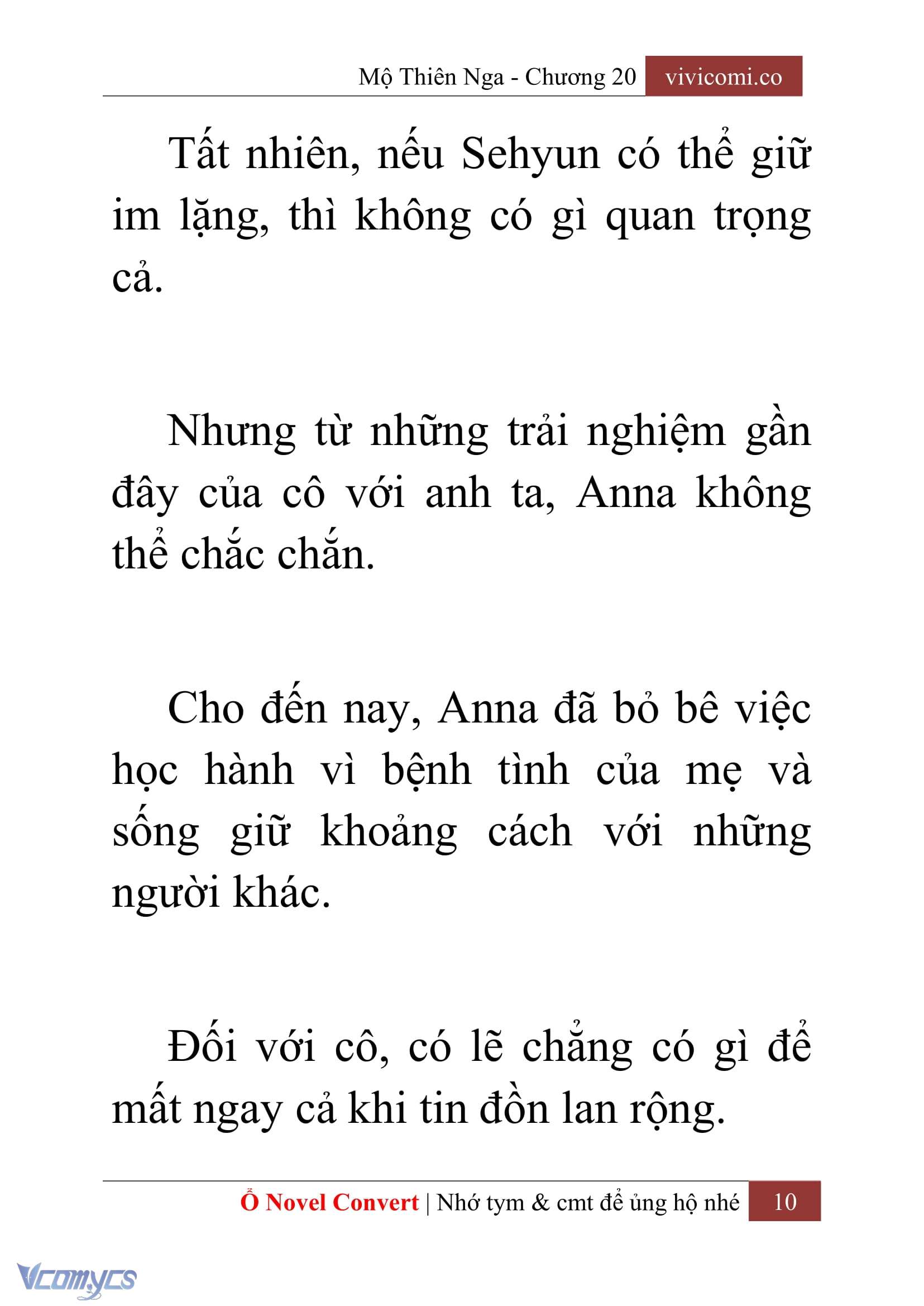 [Novel] Mộ Thiên Nga Chap 20 - Trang 2
