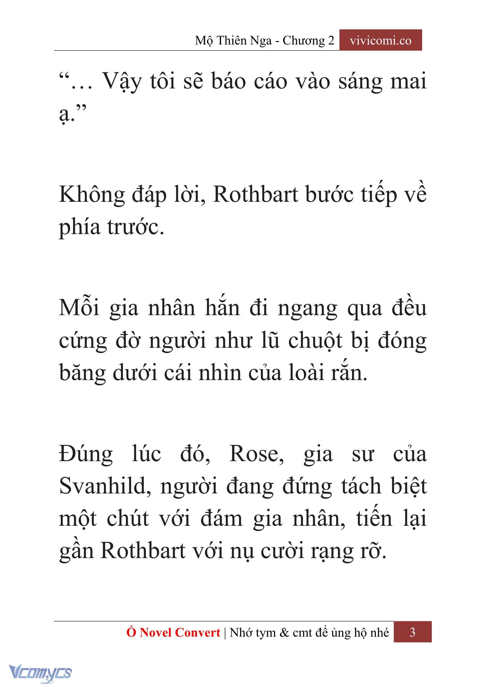 [Novel] Mộ Thiên Nga Chap 2 - Trang 2