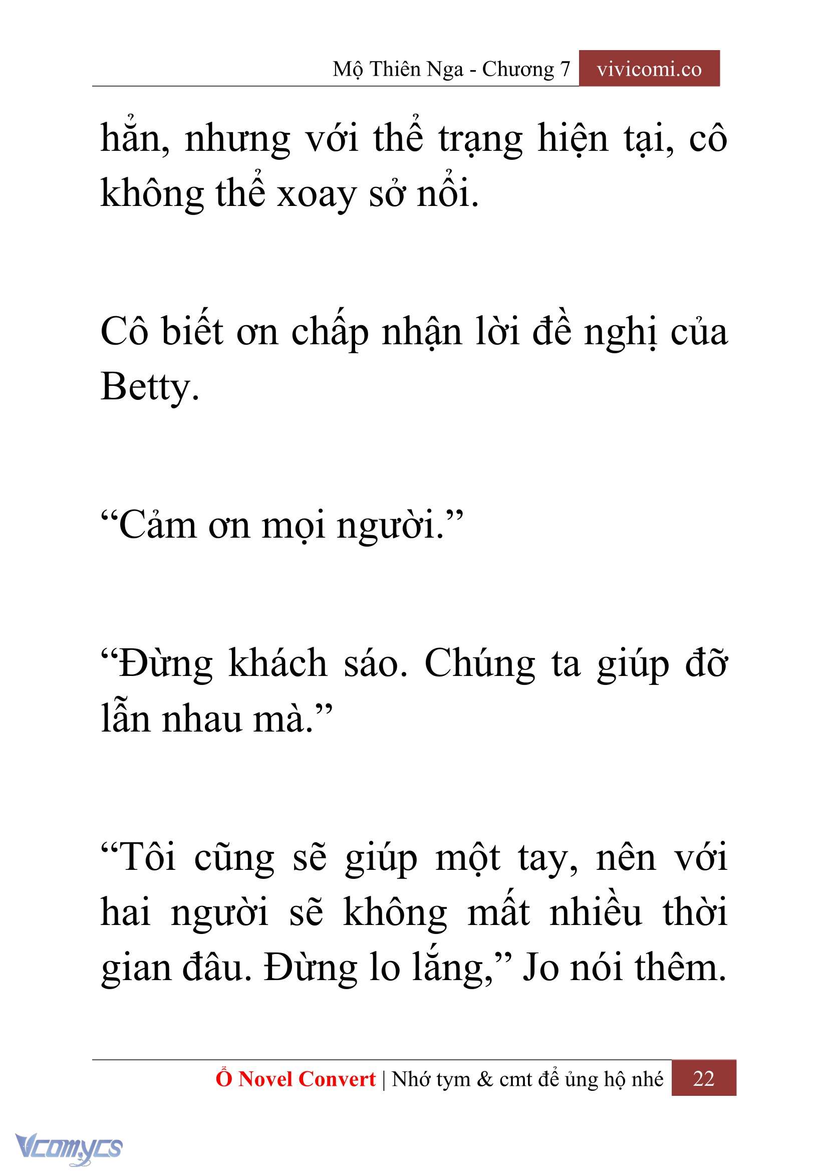 [Novel] Mộ Thiên Nga Chap 7 - Trang 2