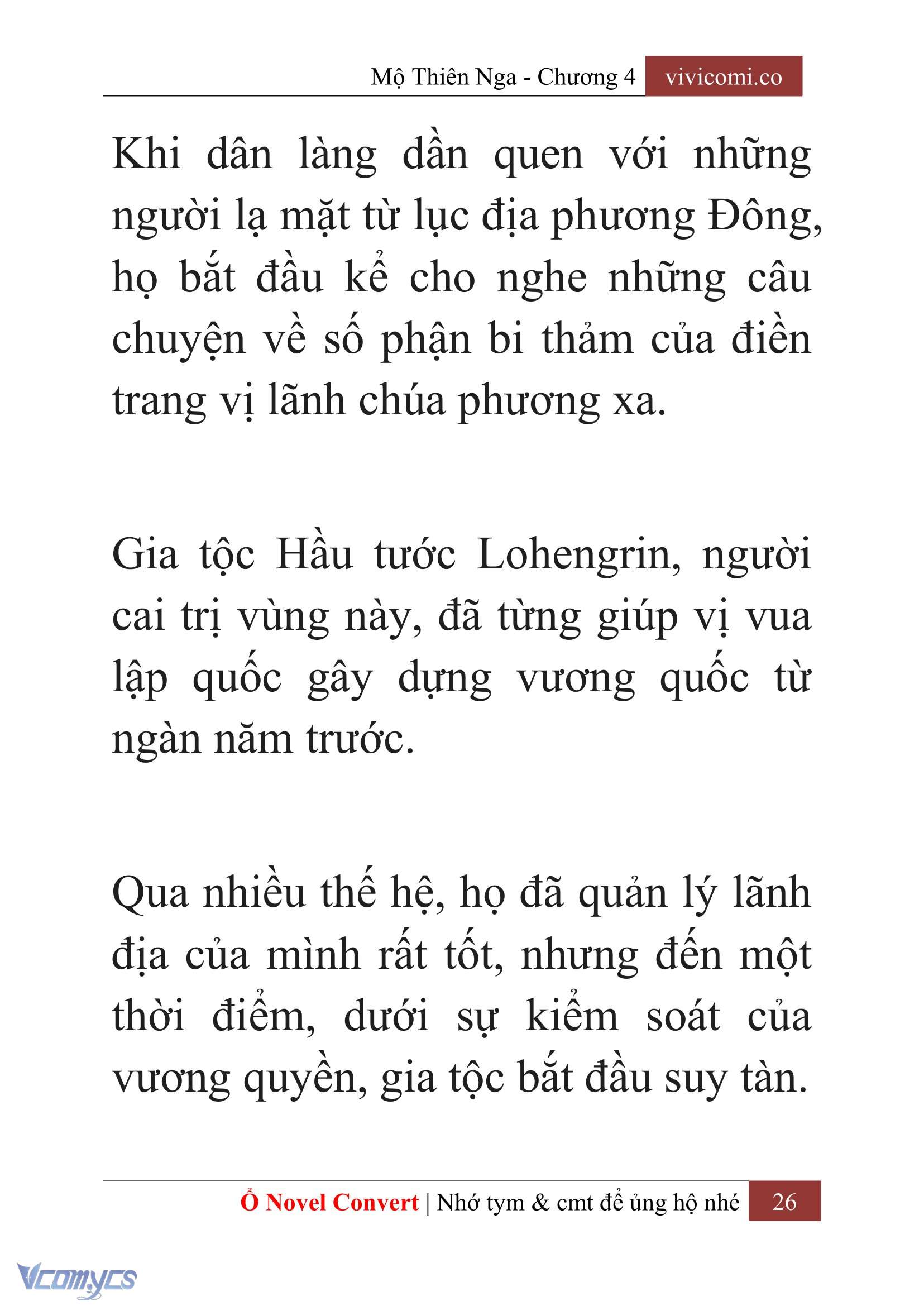 [Novel] Mộ Thiên Nga Chap 4 - Trang 2