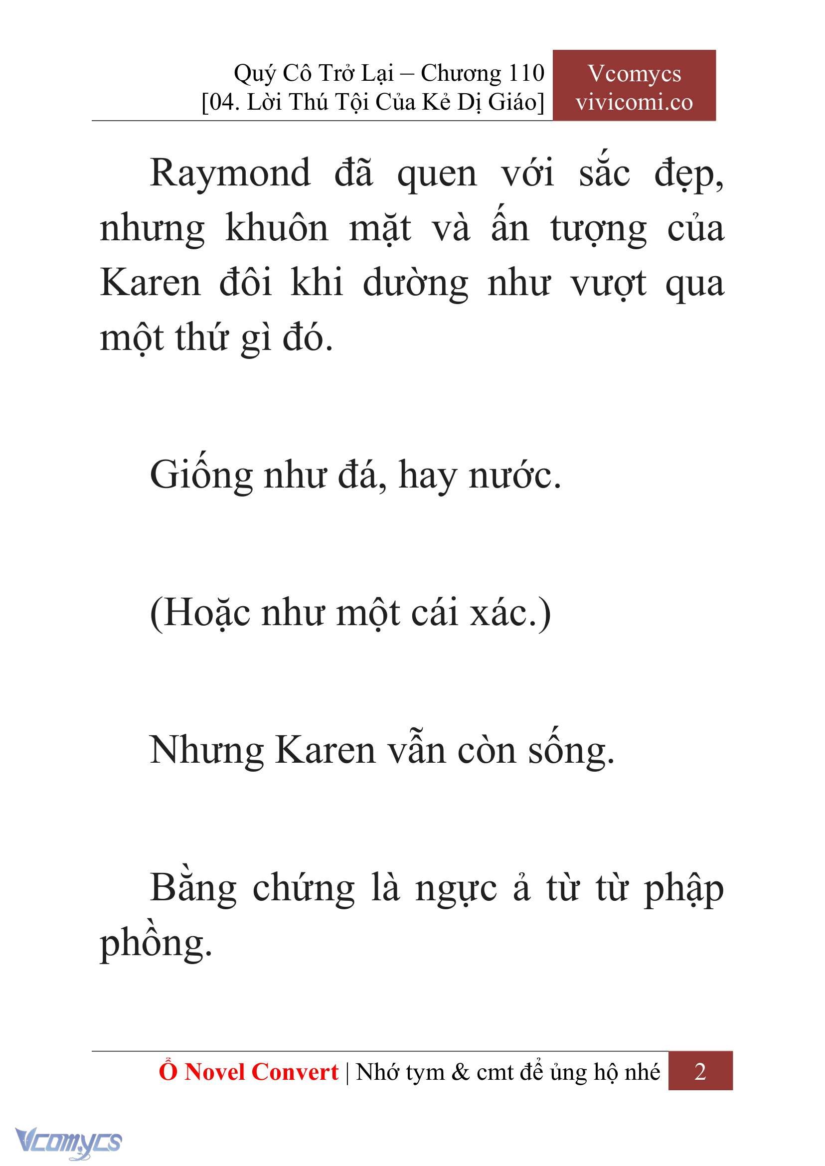 [Novel] Quý Cô Trở Lại Chap 110 - Trang 2