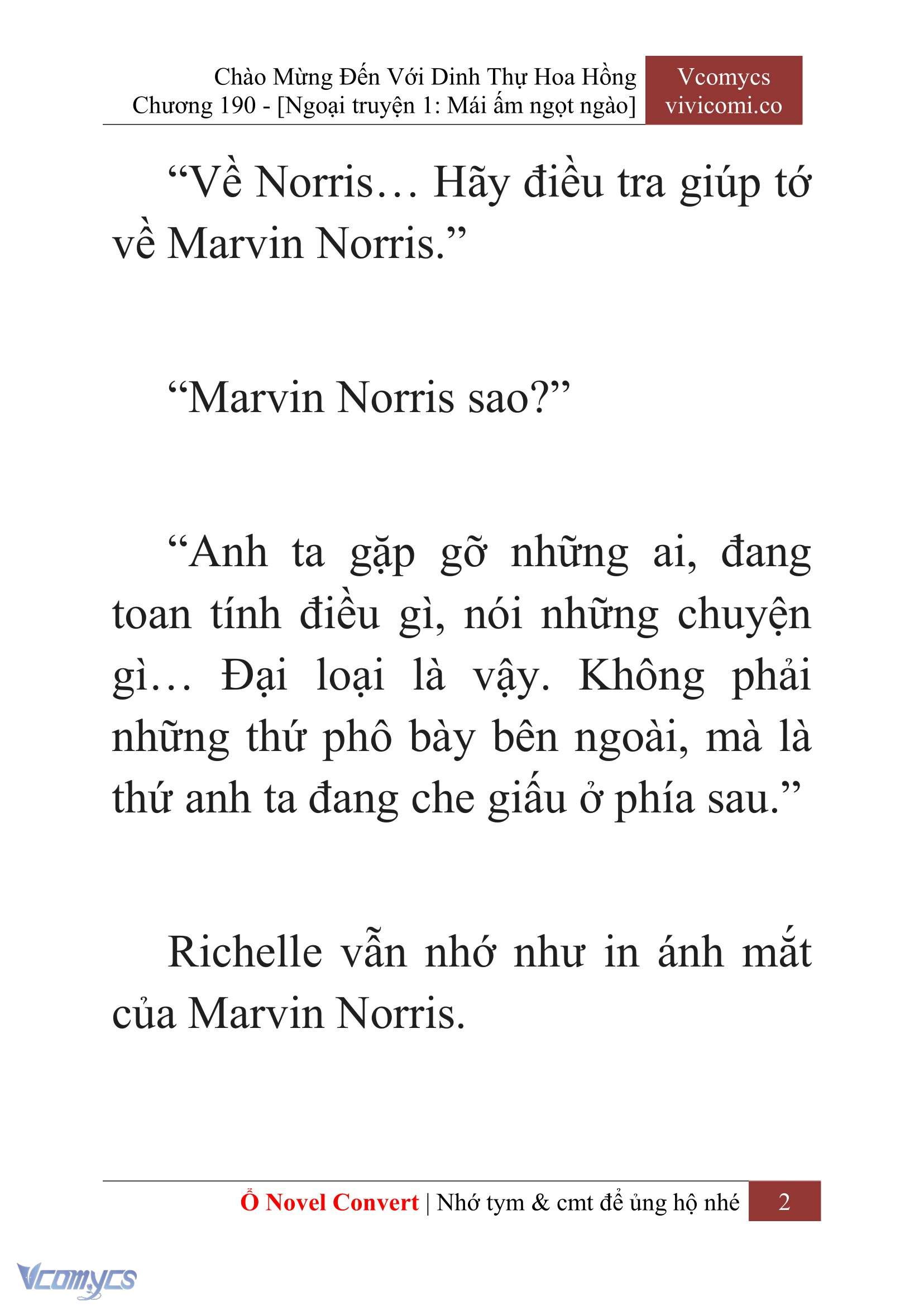 [Novel] Chào Mừng Đến Với Dinh Thự Hoa Hồng Chap 190 - Trang 2