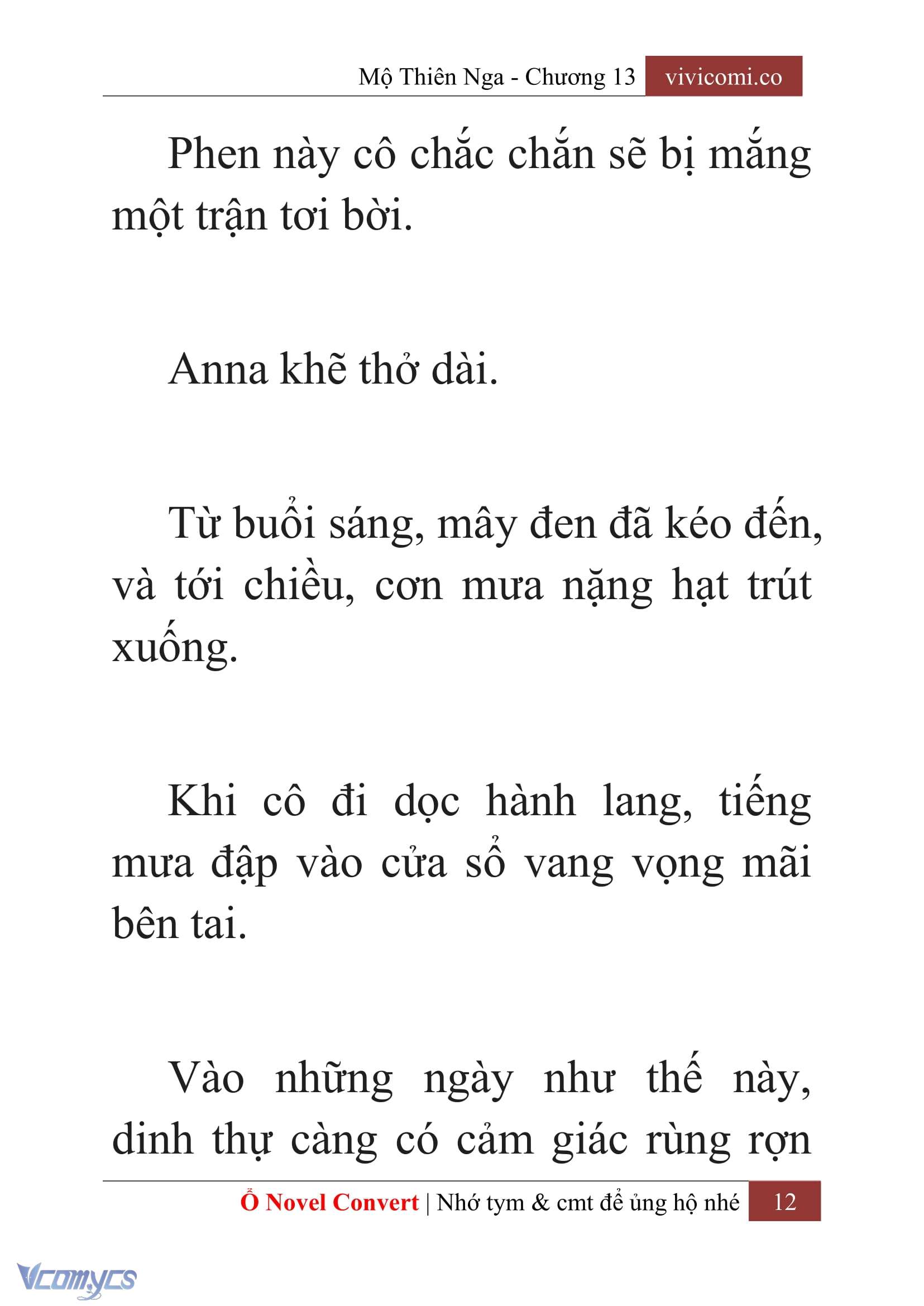 [Novel] Mộ Thiên Nga Chap 13 - Trang 2