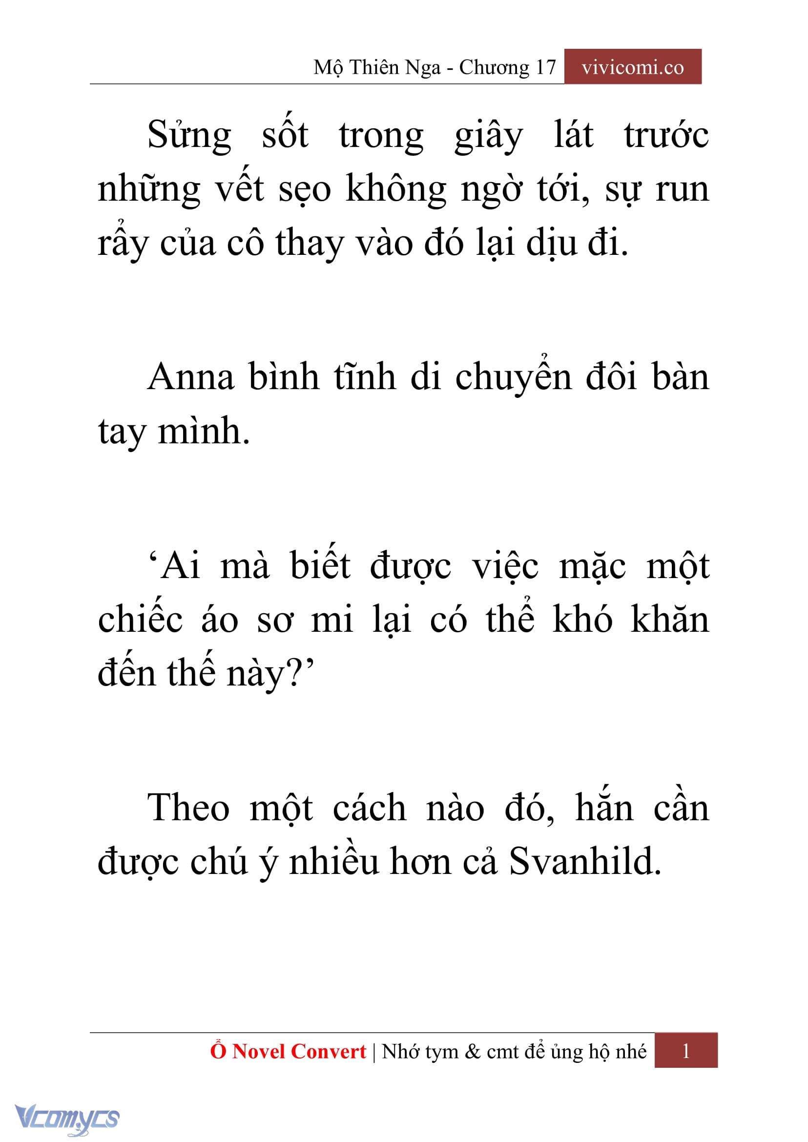 [Novel] Mộ Thiên Nga Chap 17 - Trang 2