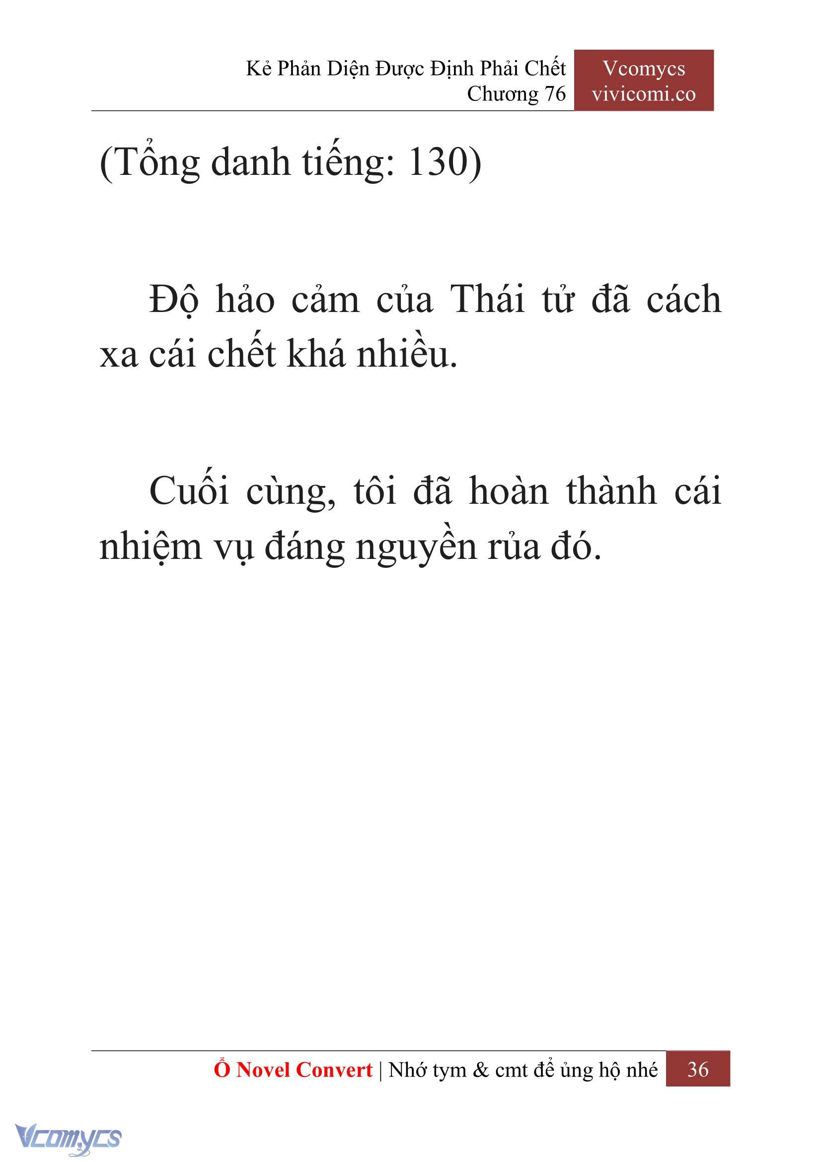 [Novel] Kẻ Phản Diện Được Định Phải Chết Chap 76 - Next Chap 77