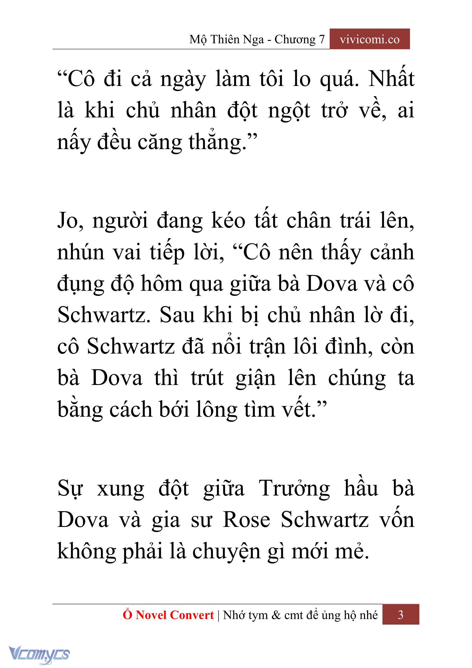 [Novel] Mộ Thiên Nga Chap 7 - Trang 2