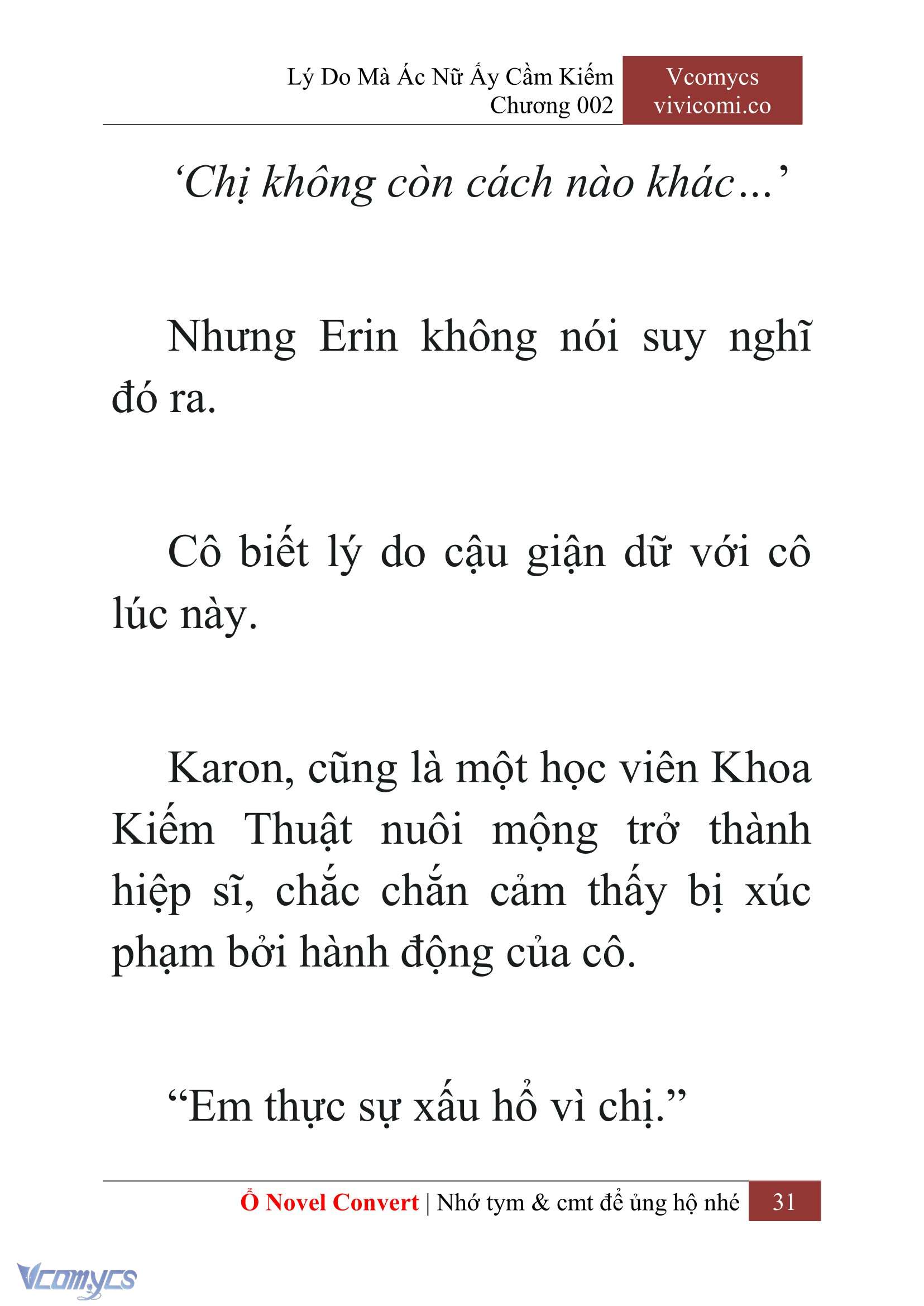 [Novel] Lý Do Mà Ác Nữ Ấy Cầm Kiếm Chap 2 - Next Chap 3