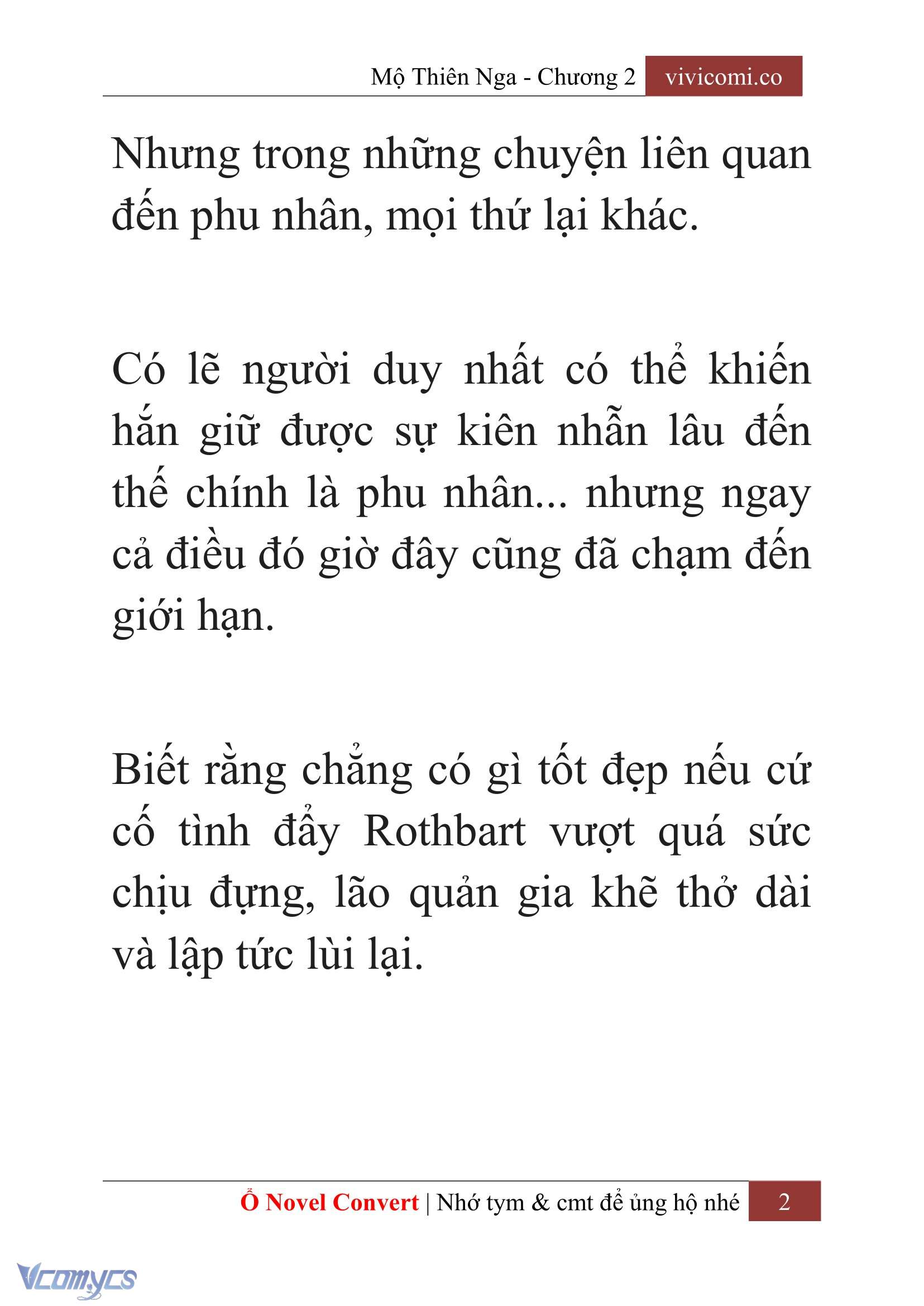 [Novel] Mộ Thiên Nga Chap 2 - Trang 2