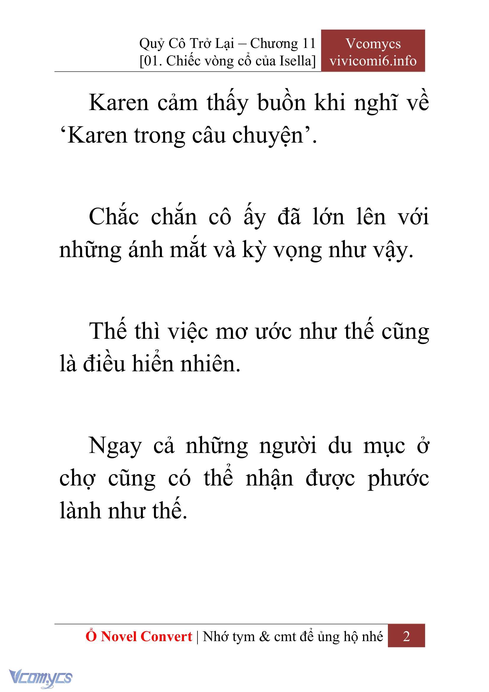 [Novel] Quý Cô Trở Lại Chap 11 - Trang 2