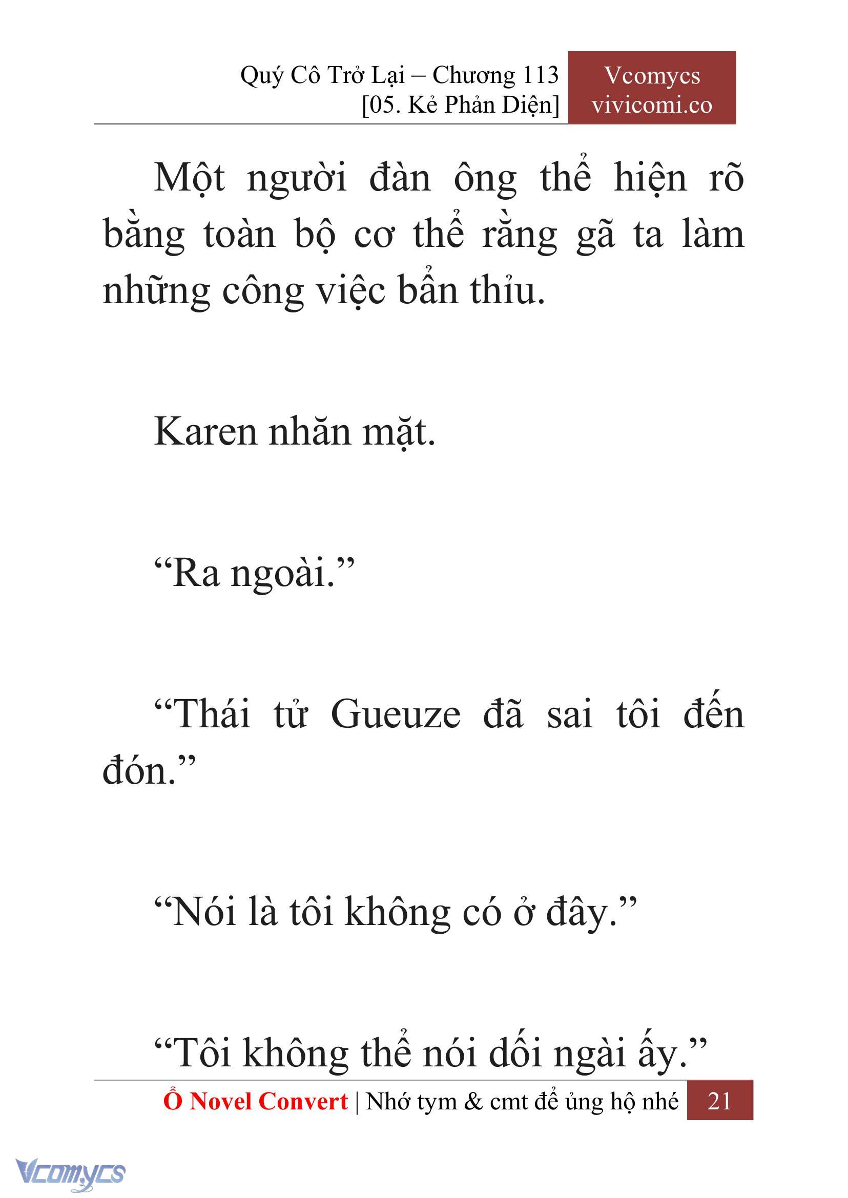 [Novel] Quý Cô Trở Lại Chap 113 - Trang 2