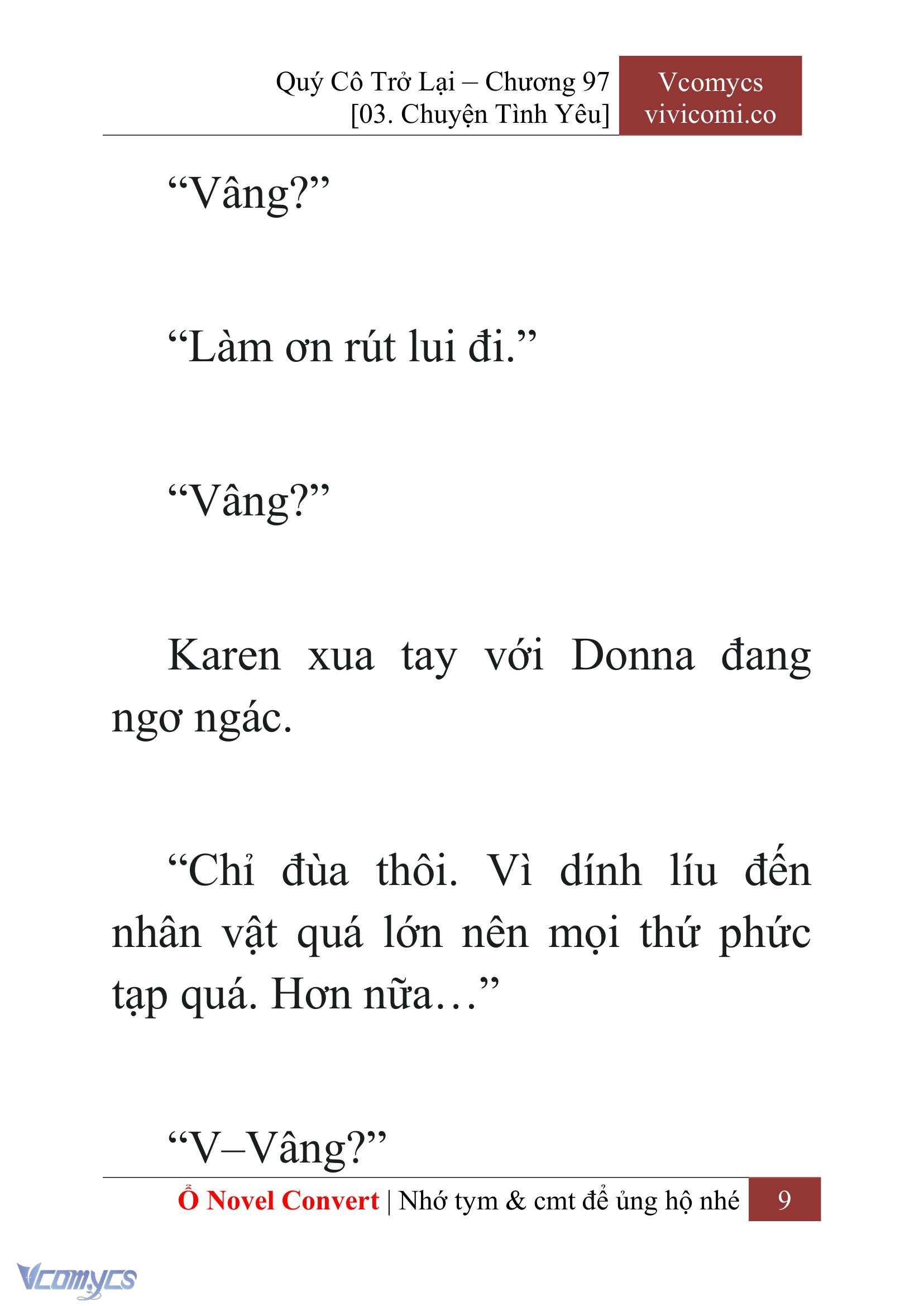 [Novel] Quý Cô Trở Lại Chap 97 - Trang 2