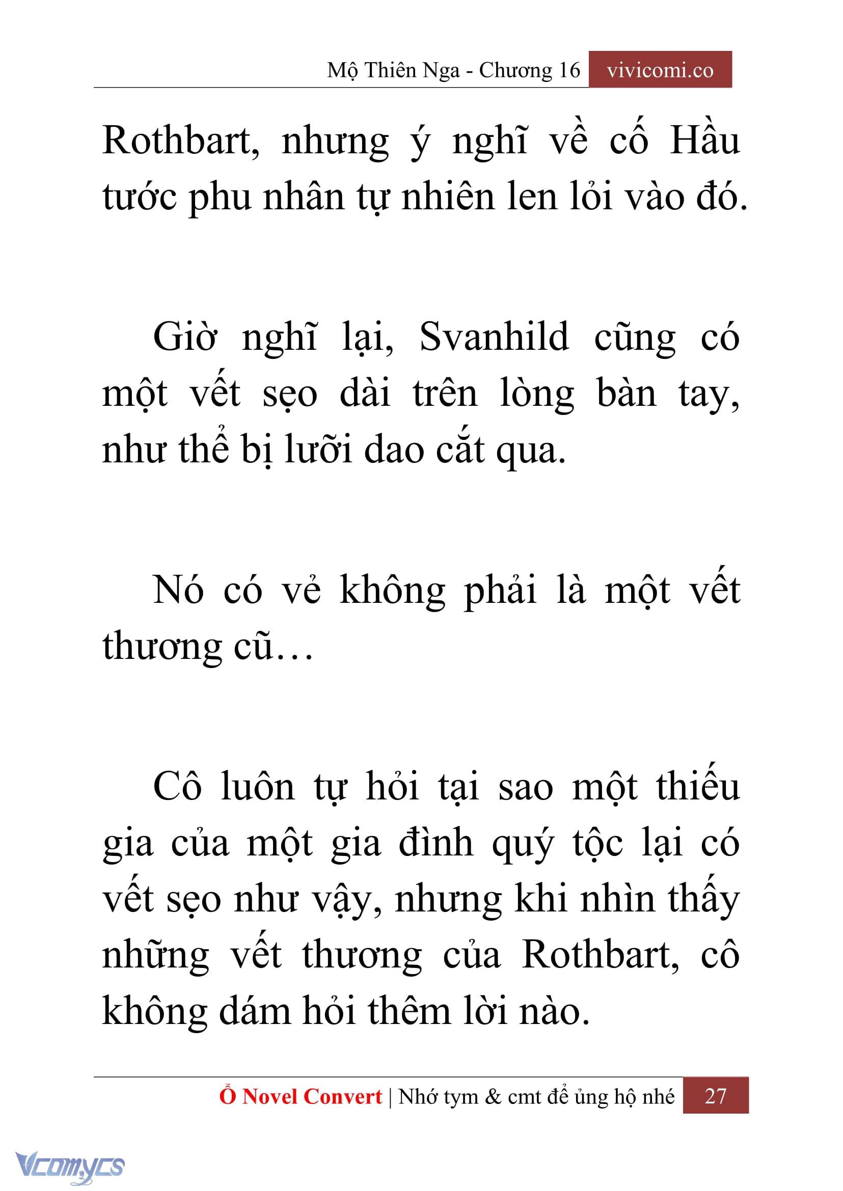 [Novel] Mộ Thiên Nga Chap 16 - Trang 2