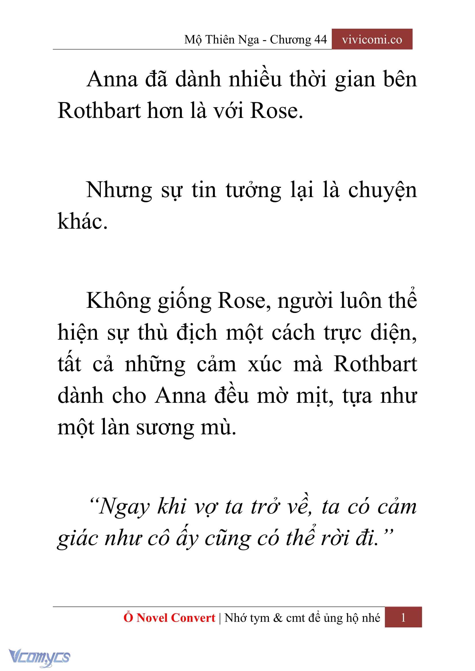 [Novel] Mộ Thiên Nga Chap 44 - Trang 2