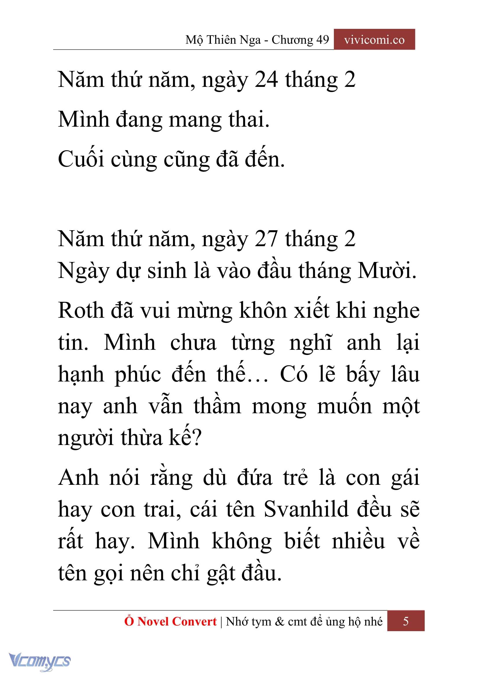 [Novel] Mộ Thiên Nga Chap 49 - Trang 2