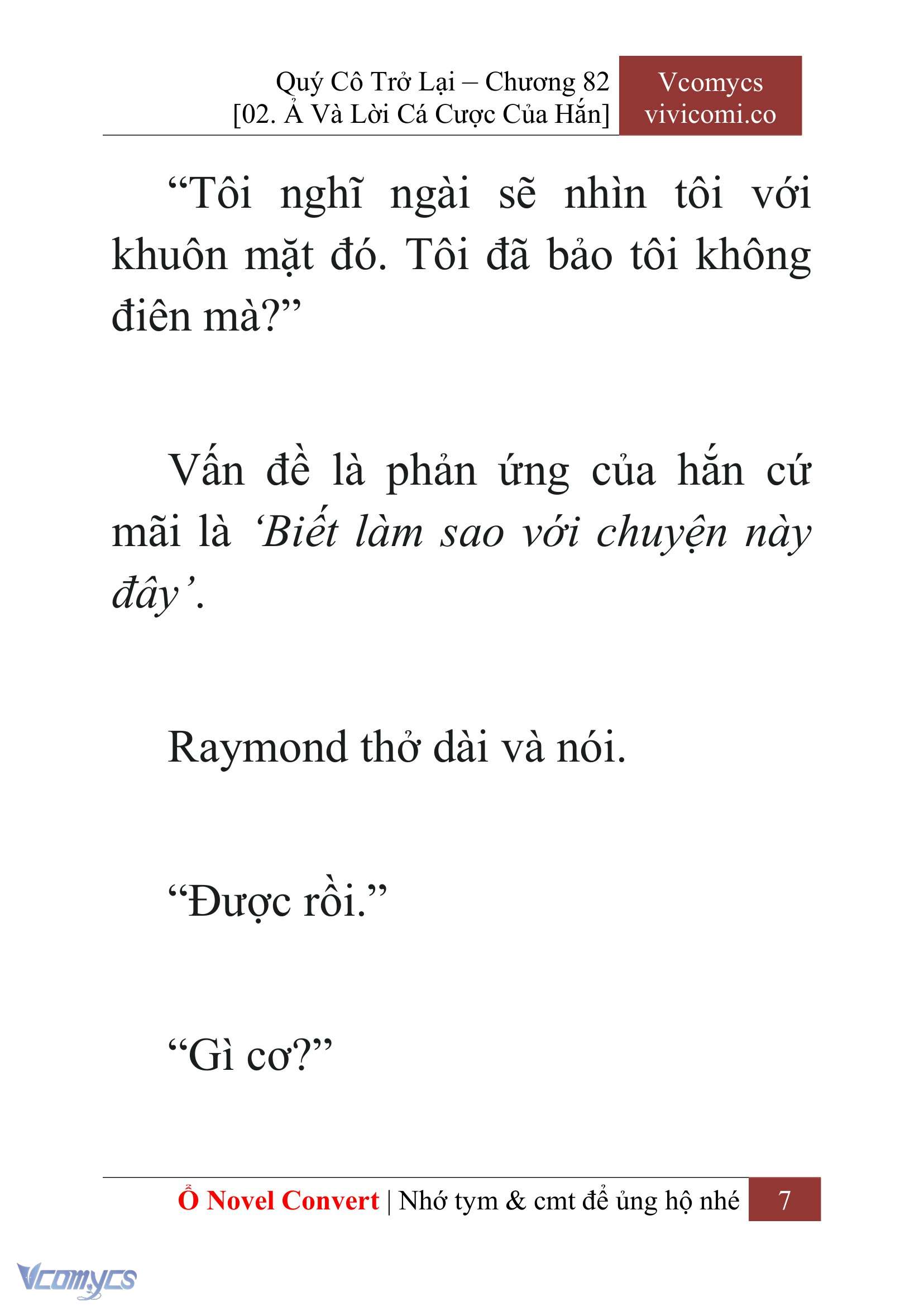 [Novel] Quý Cô Trở Lại Chap 82 - Trang 2