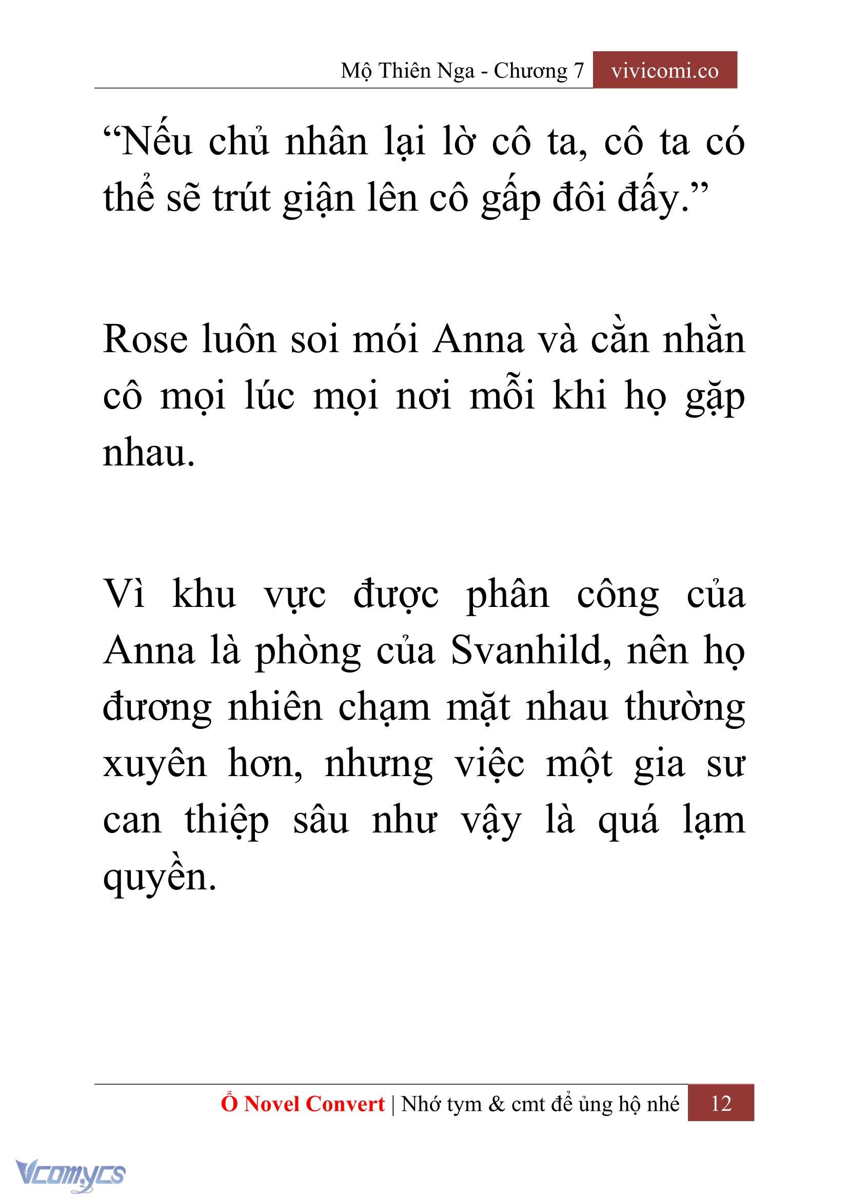 [Novel] Mộ Thiên Nga Chap 7 - Trang 2