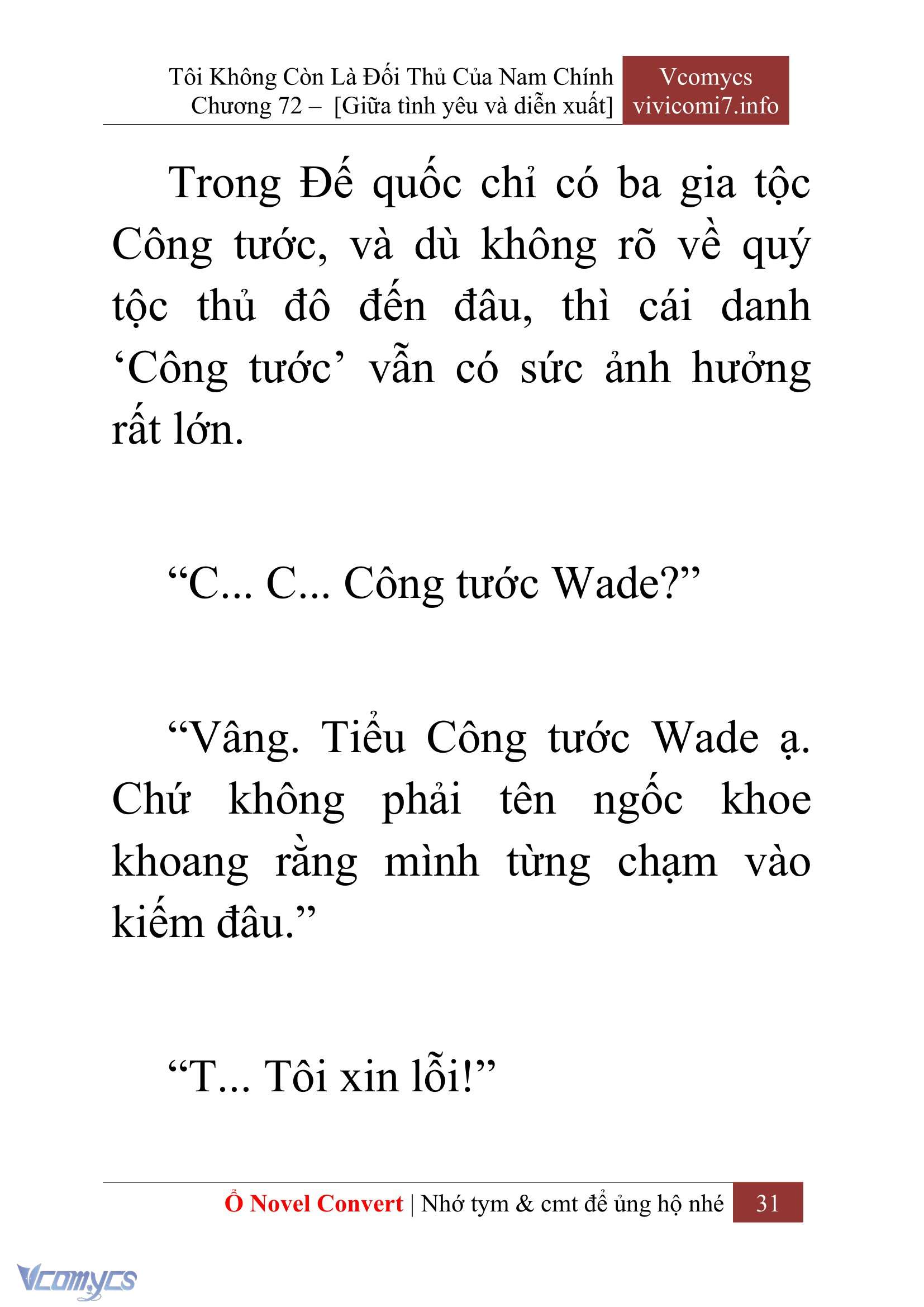 [Novel] Tôi Không Còn Là Đối Thủ Của Nam Chính Chap 72 - Trang 2