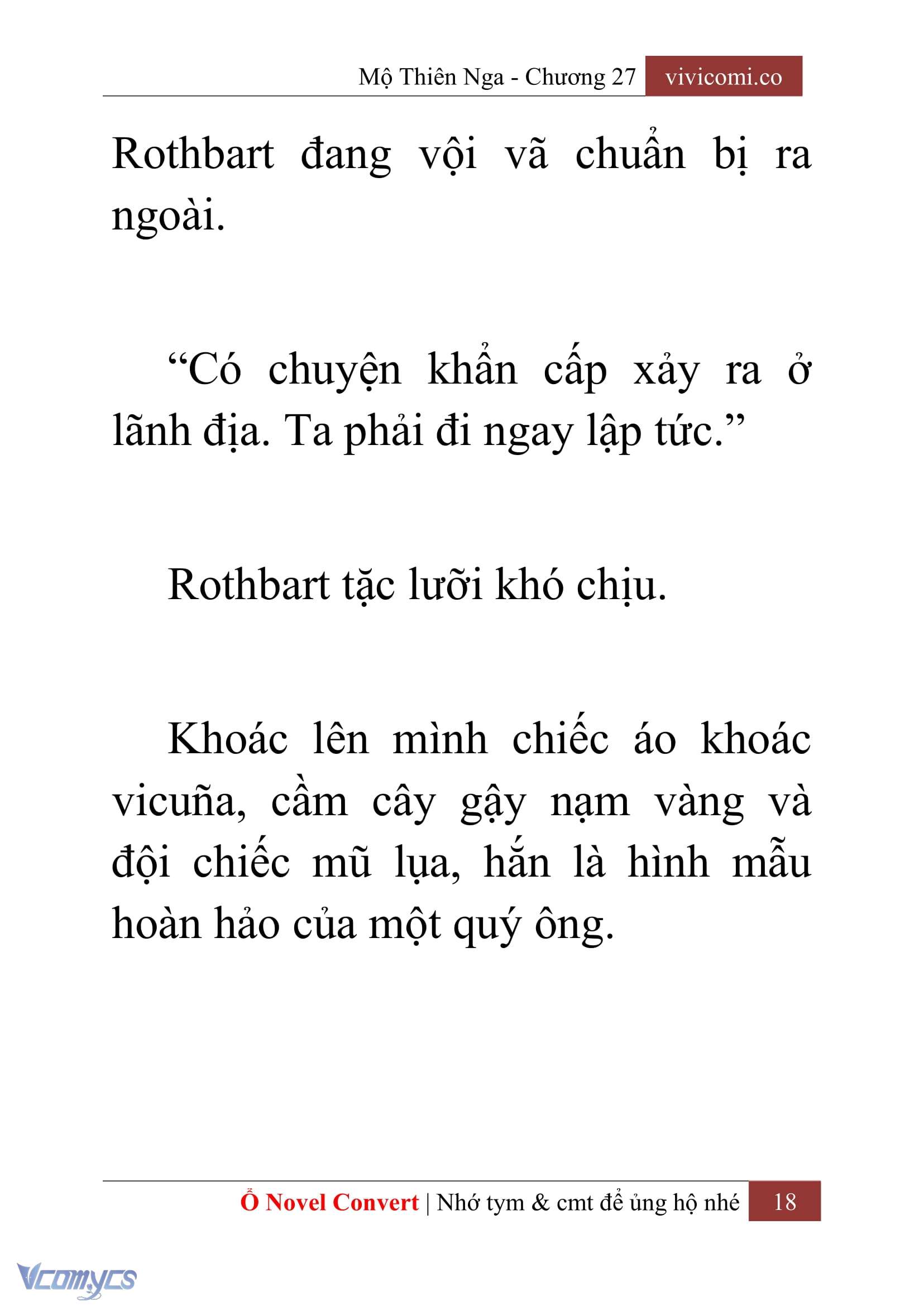 [Novel] Mộ Thiên Nga Chap 27 - Trang 2