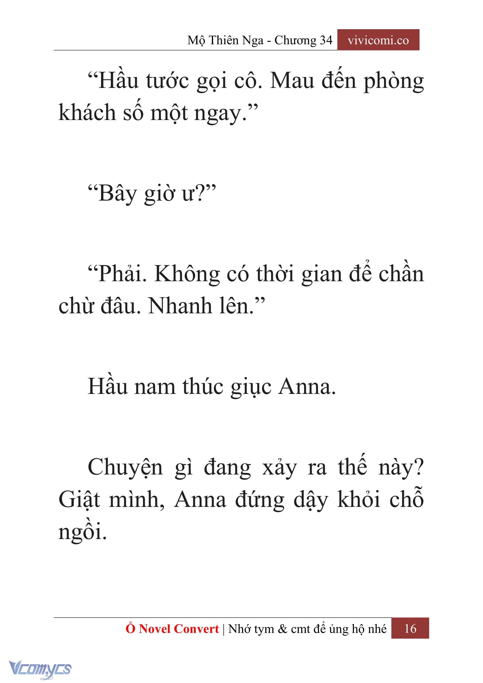 [Novel] Mộ Thiên Nga Chap 34 - Trang 2