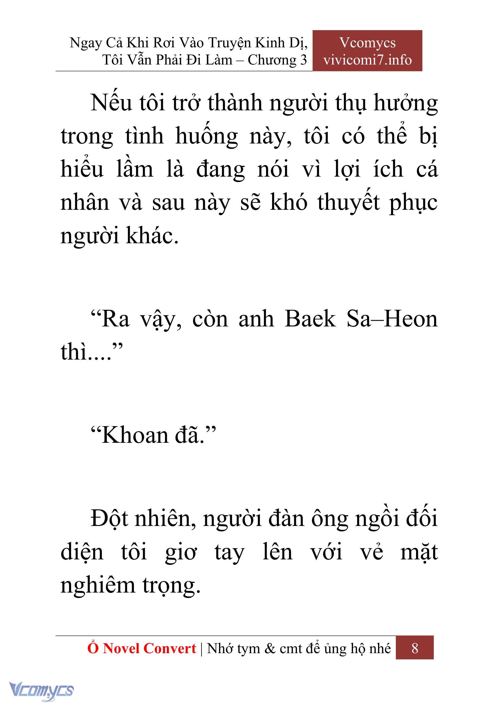 [Novel] Ngay Cả Khi Rơi Vào Truyện Kinh Dị, Tôi Vẫn Phải Đi Làm Chap 3 - Trang 2