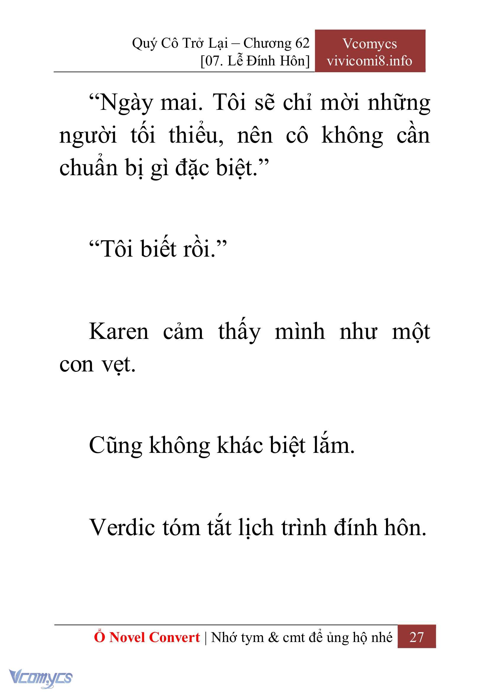 [Novel] Quý Cô Trở Lại Chap 62 - Trang 2