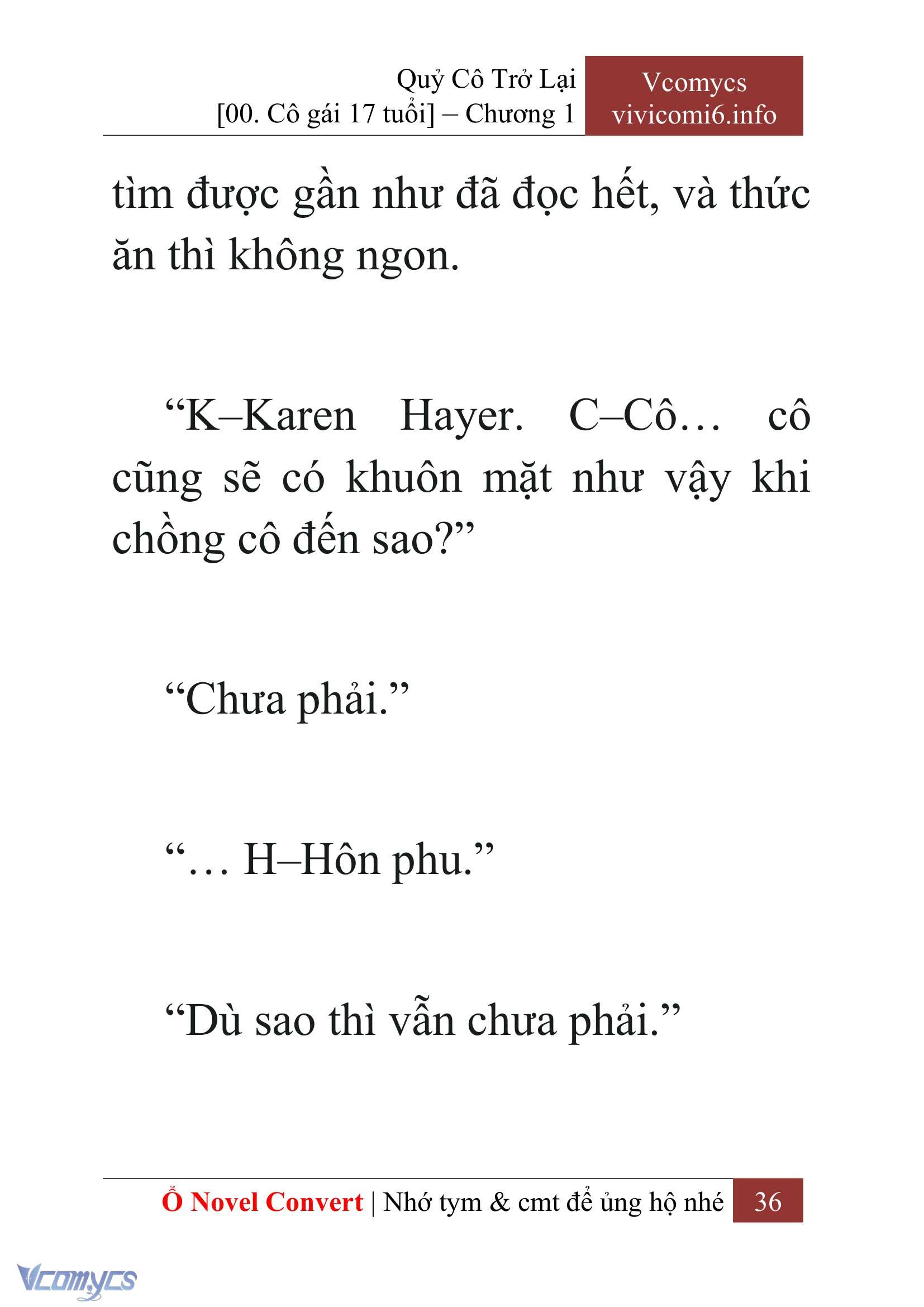 [Novel] Quý Cô Trở Lại Chap 1 - Trang 2