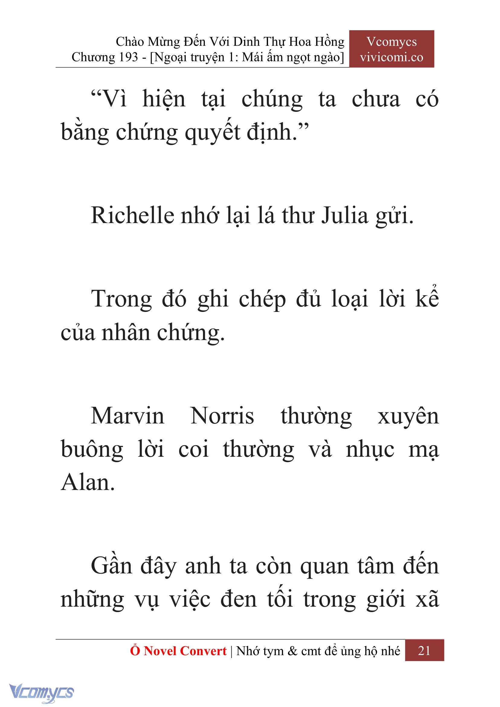 [Novel] Chào Mừng Đến Với Dinh Thự Hoa Hồng Chap 193 - Trang 2