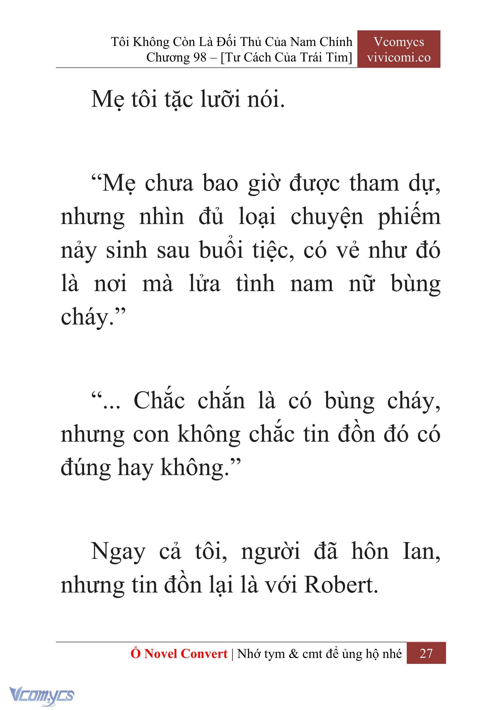 [Novel] Tôi Không Còn Là Đối Thủ Của Nam Chính Chap 98 - Trang 2
