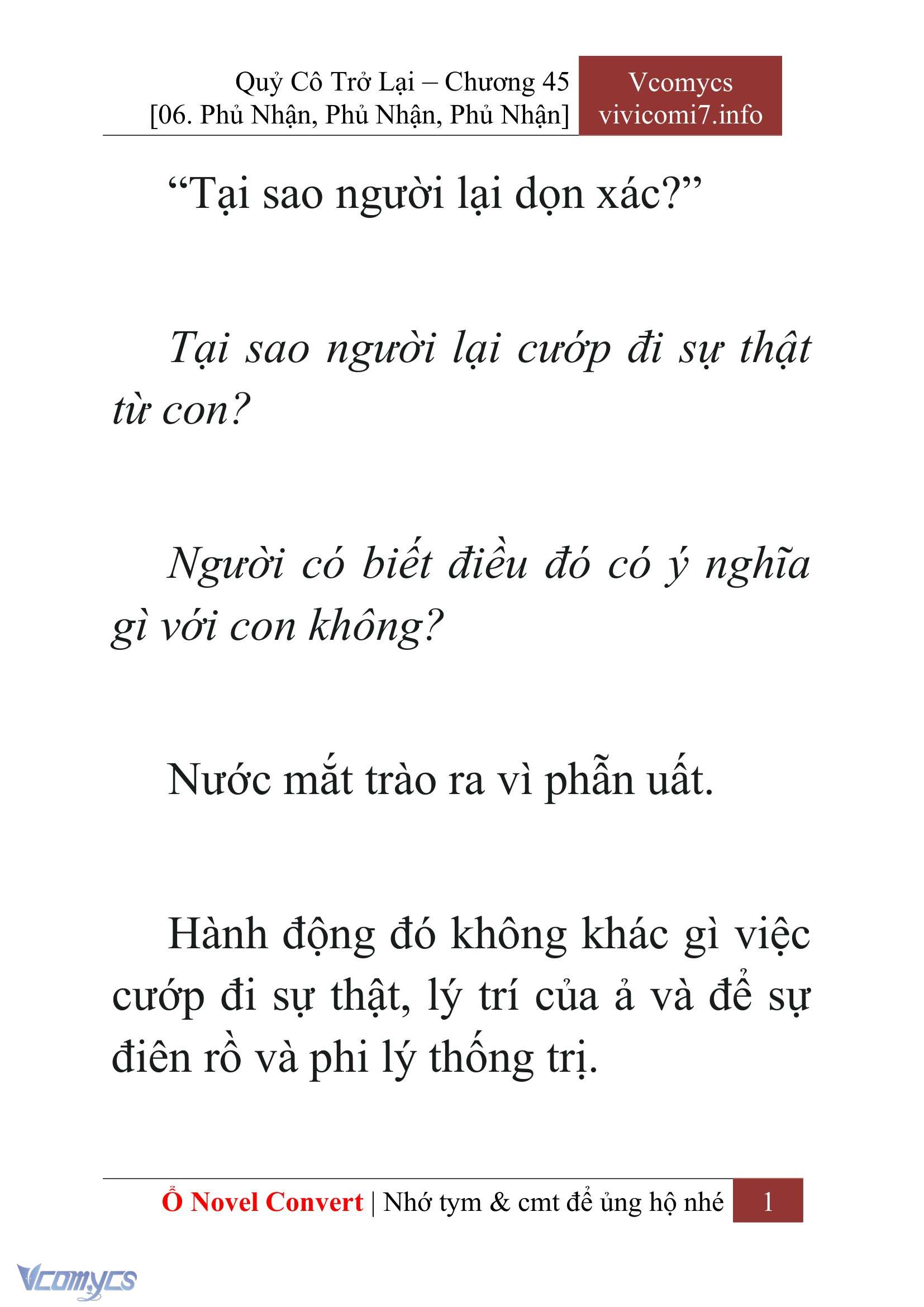 [Novel] Quý Cô Trở Lại Chap 45 - Trang 2