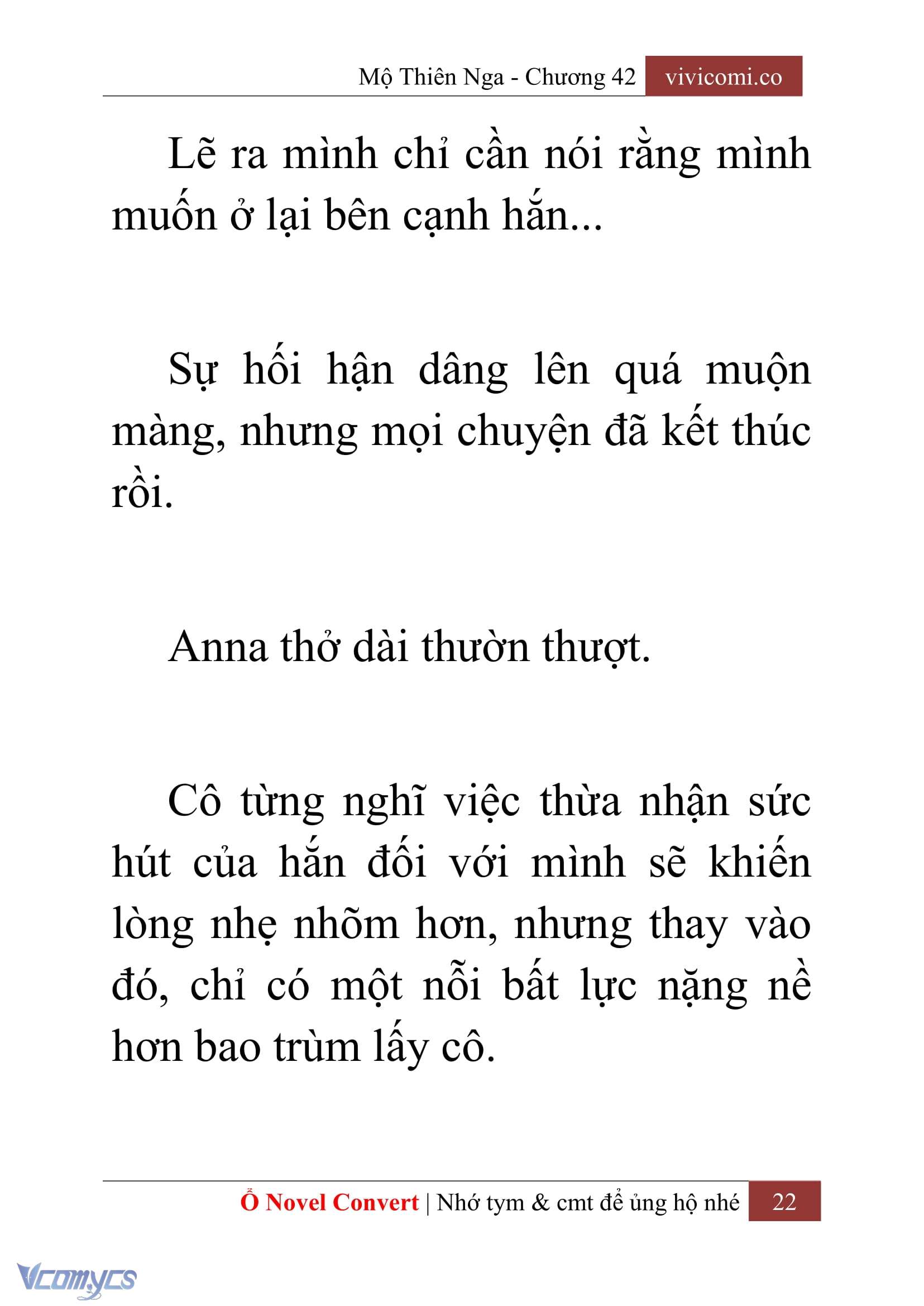 [Novel] Mộ Thiên Nga Chap 42 - Trang 2