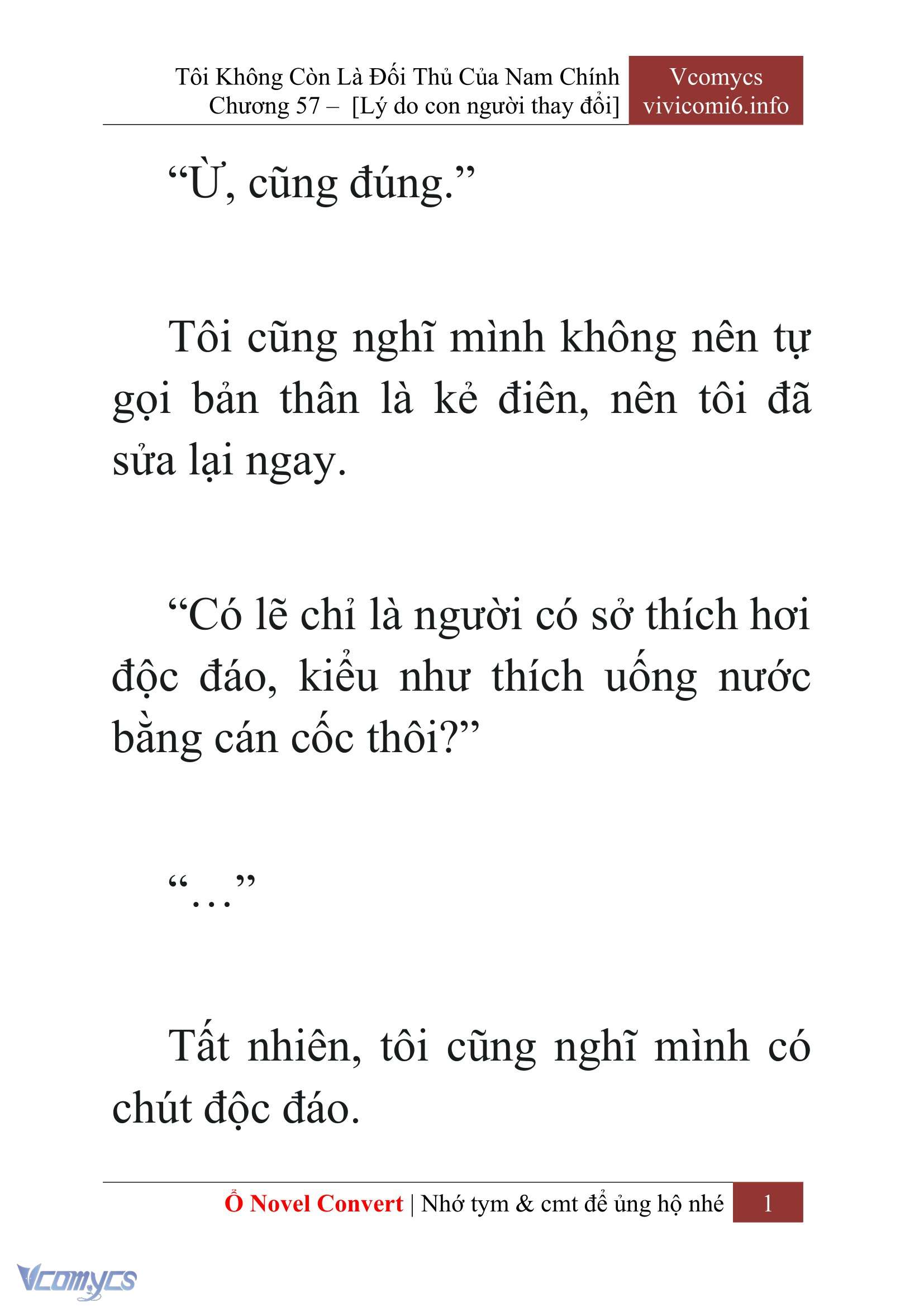 [Novel] Tôi Không Còn Là Đối Thủ Của Nam Chính Chap 57 - Trang 2