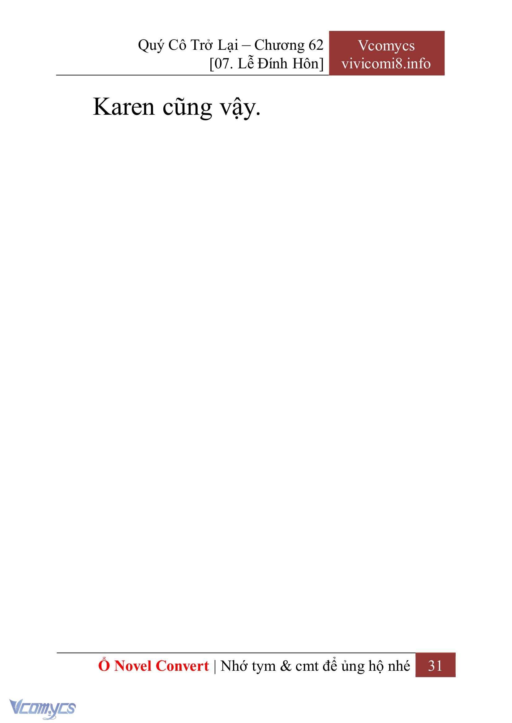 [Novel] Quý Cô Trở Lại Chap 62 - Trang 2