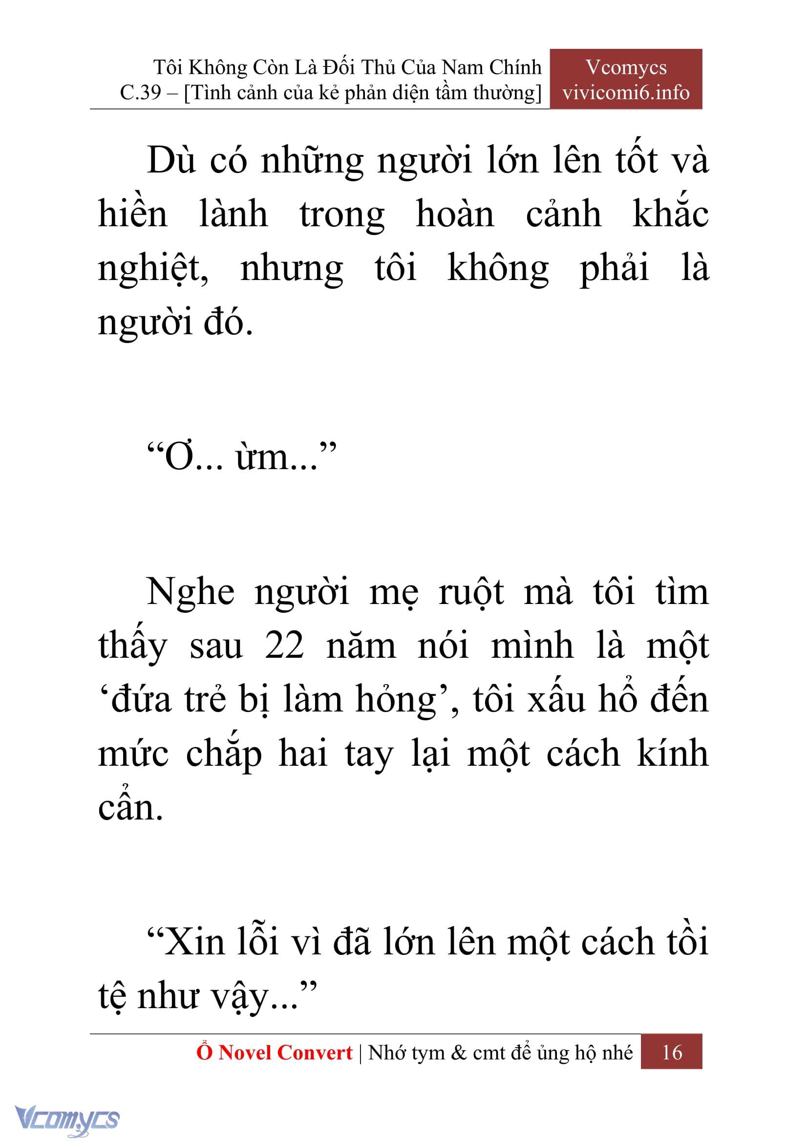 [Novel] Tôi Không Còn Là Đối Thủ Của Nam Chính Chap 39 - Trang 2