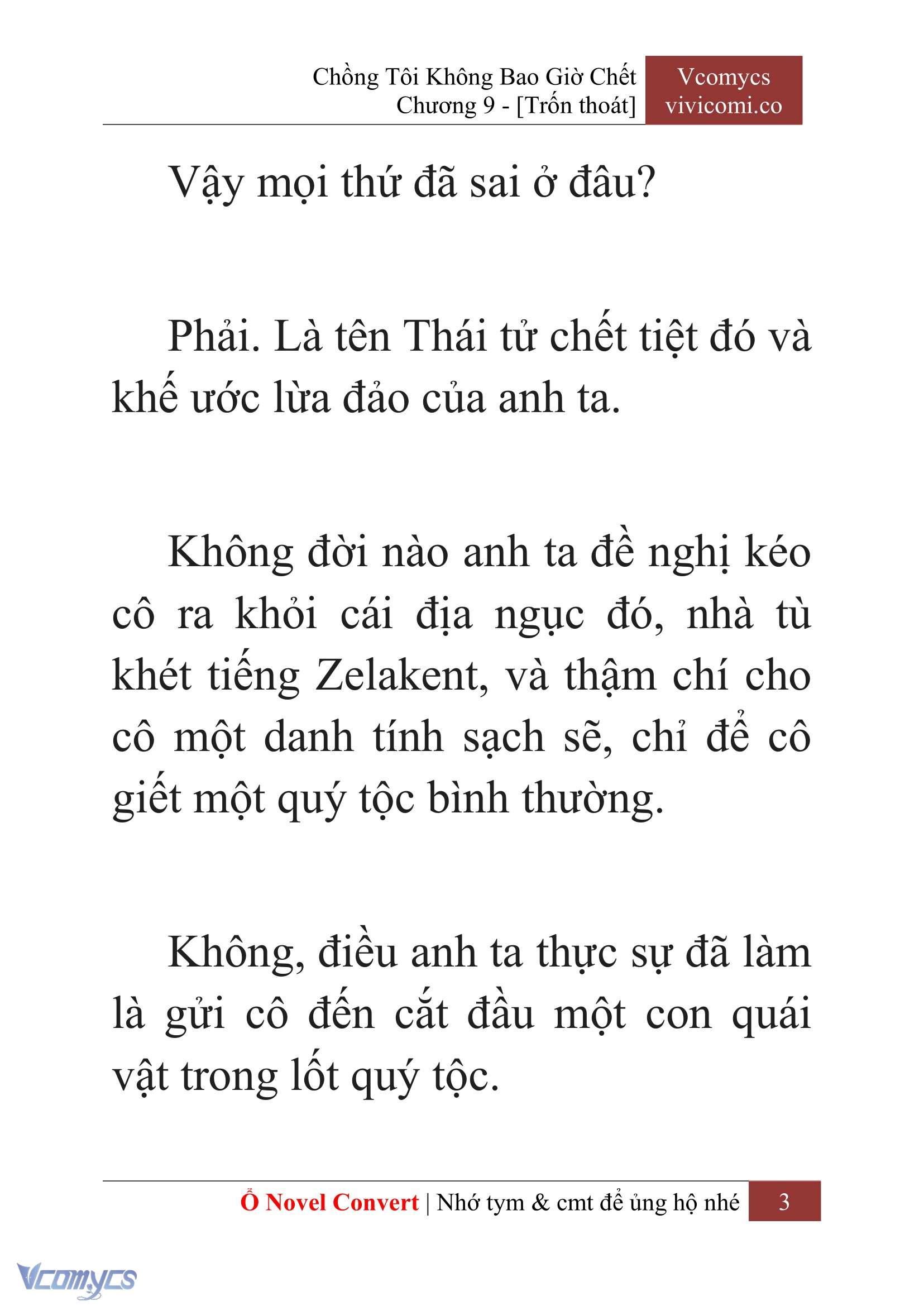 [Novel] Chồng Tôi Không Bao Giờ Chết Chap 9 - Trang 2