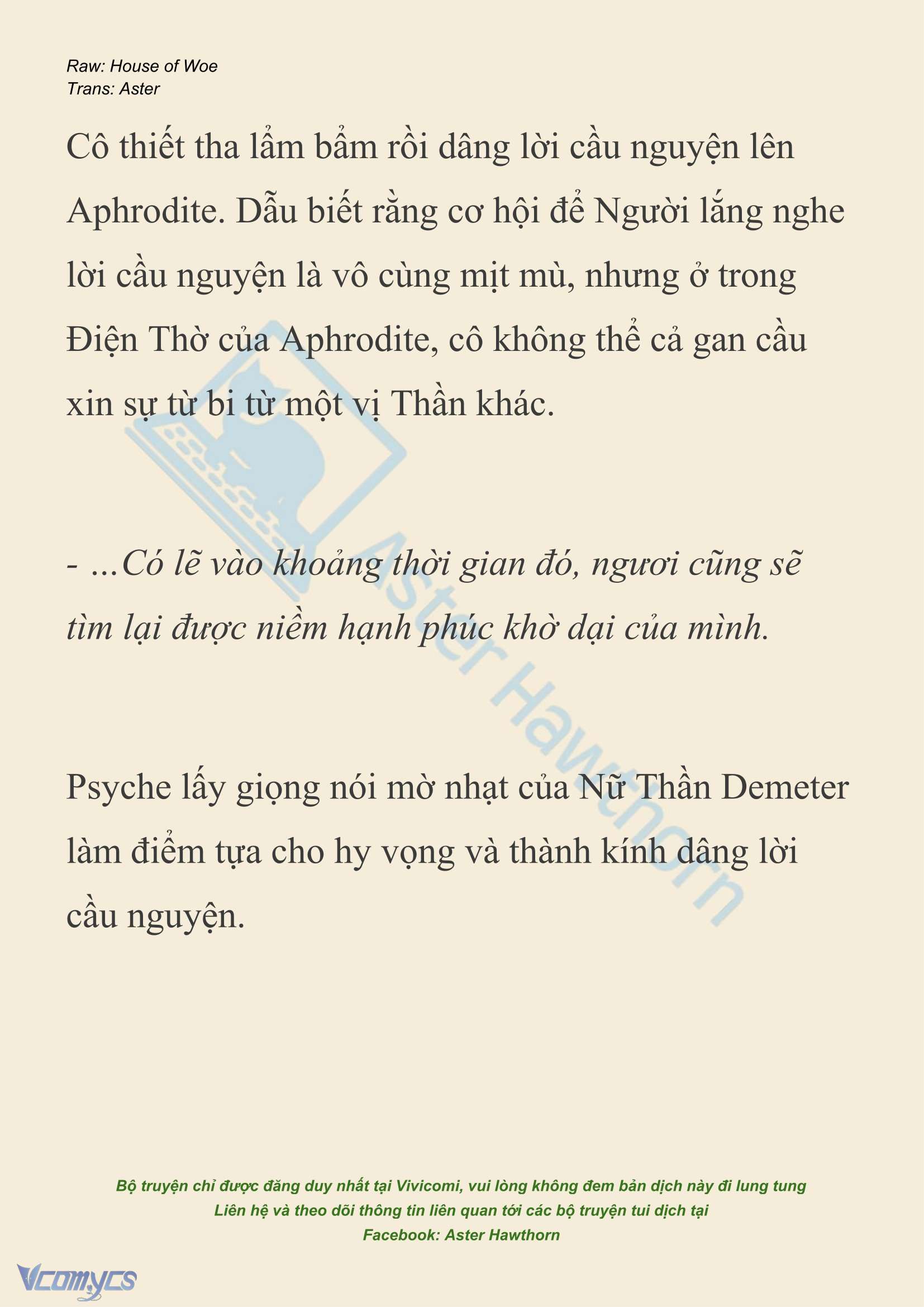 [NOVEL] Dành Cho Các Nữ Thần: Dành cho Psyche Chap 42 - Next 