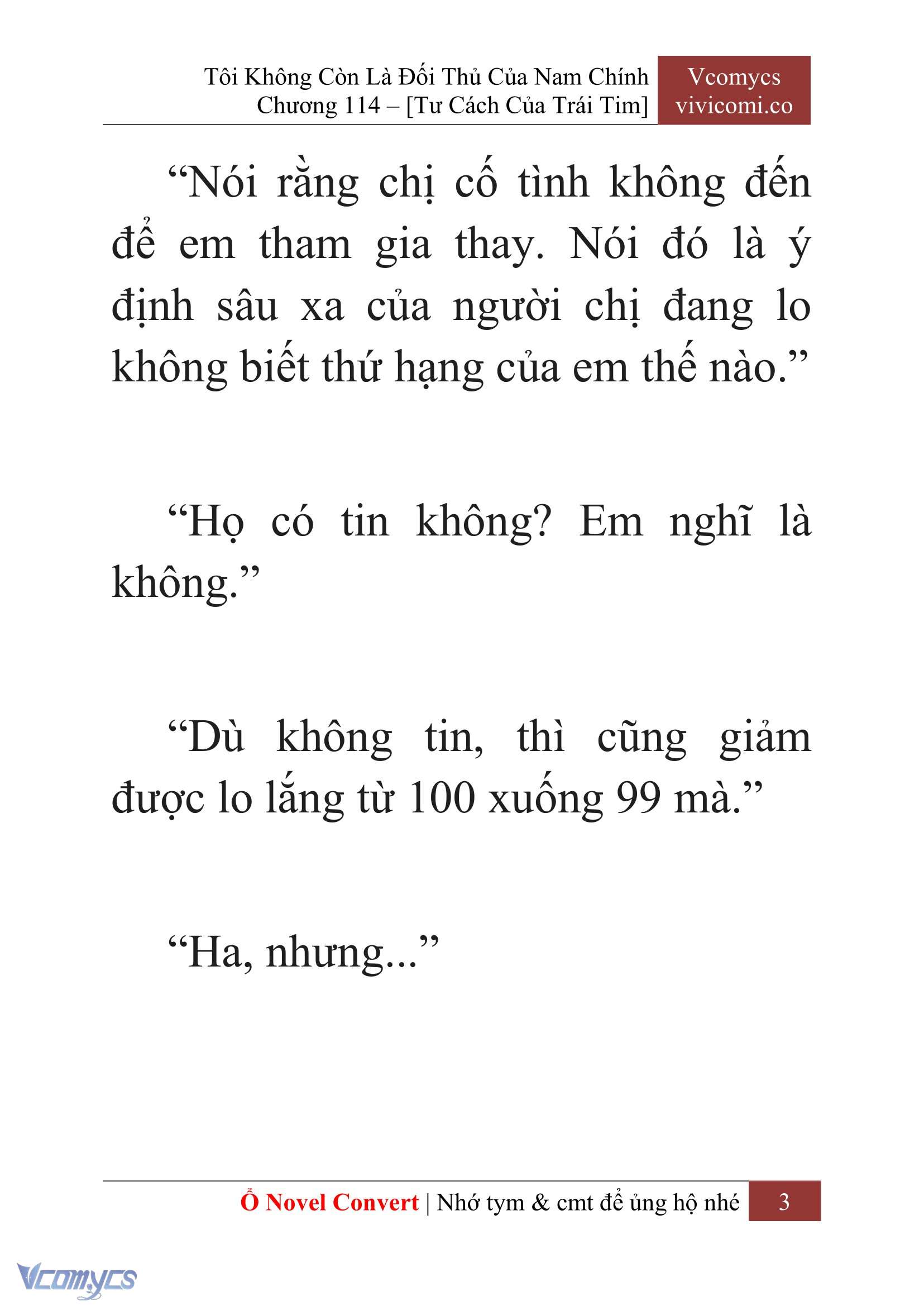 [Novel] Tôi Không Còn Là Đối Thủ Của Nam Chính Chap 114 - Trang 2