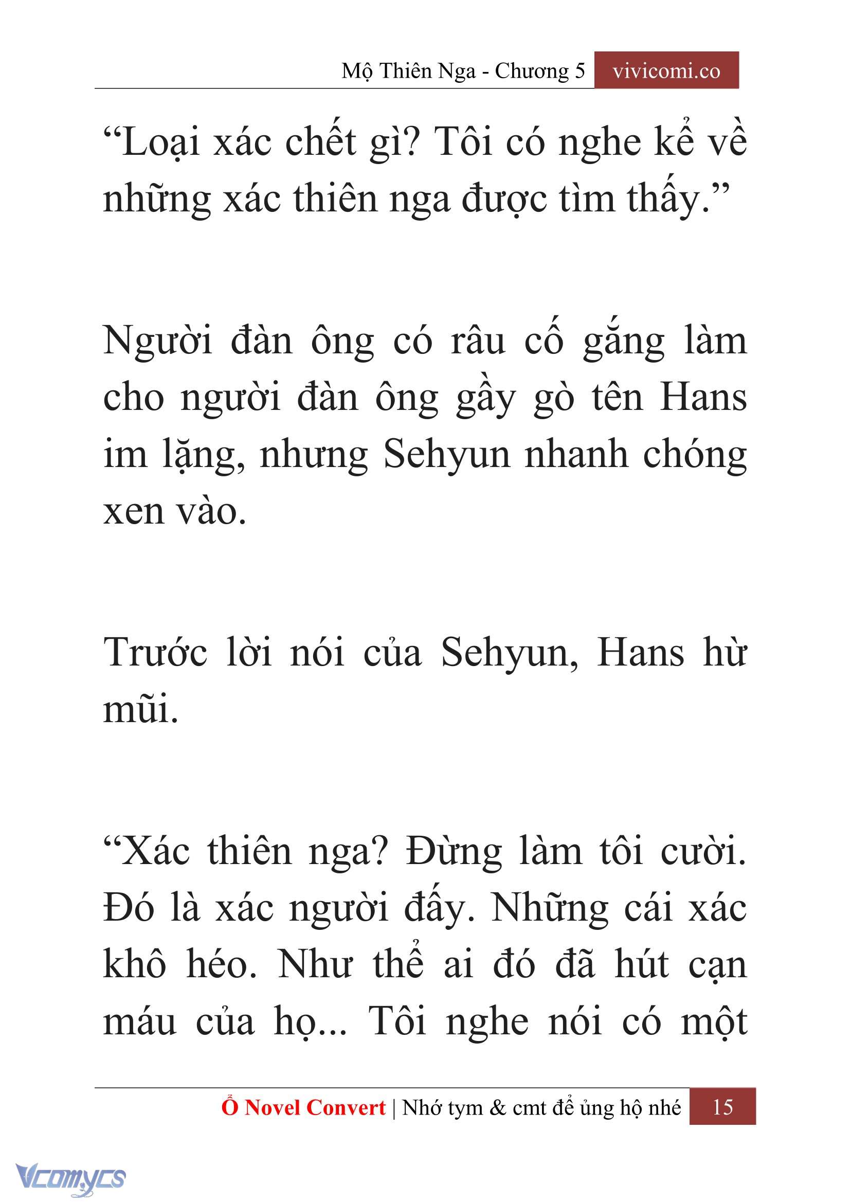 [Novel] Mộ Thiên Nga Chap 5 - Trang 2