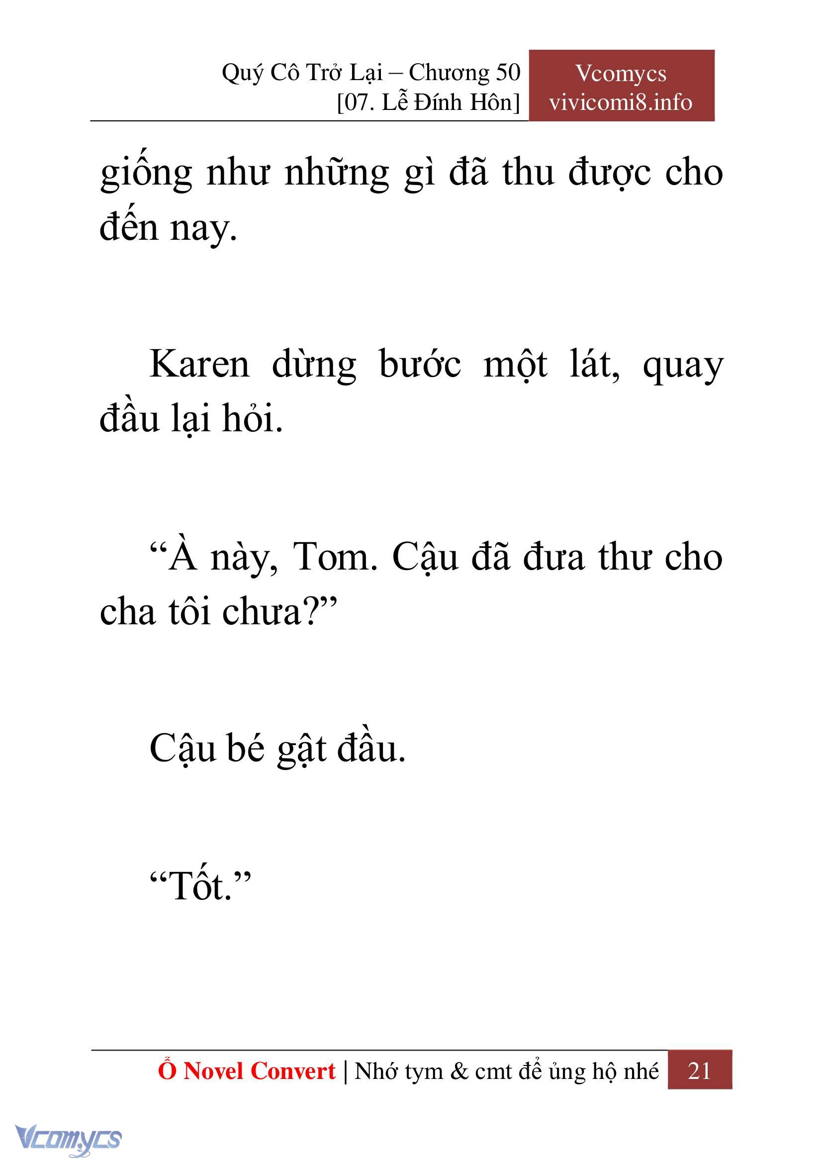 [Novel] Quý Cô Trở Lại Chap 50 - Trang 2