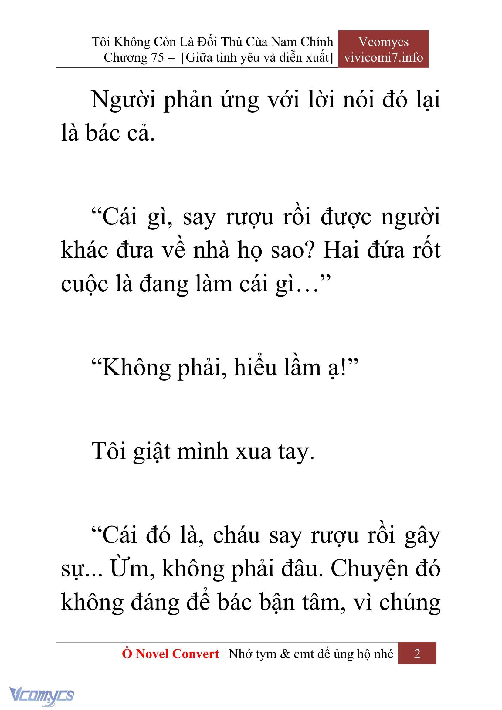 [Novel] Tôi Không Còn Là Đối Thủ Của Nam Chính Chap 75 - Trang 2