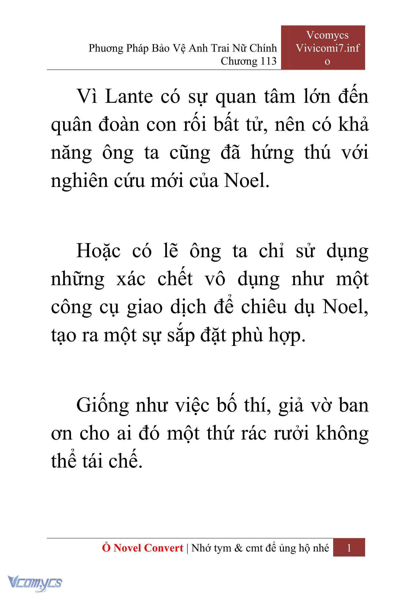 [Novel] Phương Pháp Bảo Vệ Anh Trai Nữ Chính Chap 113 - Trang 2