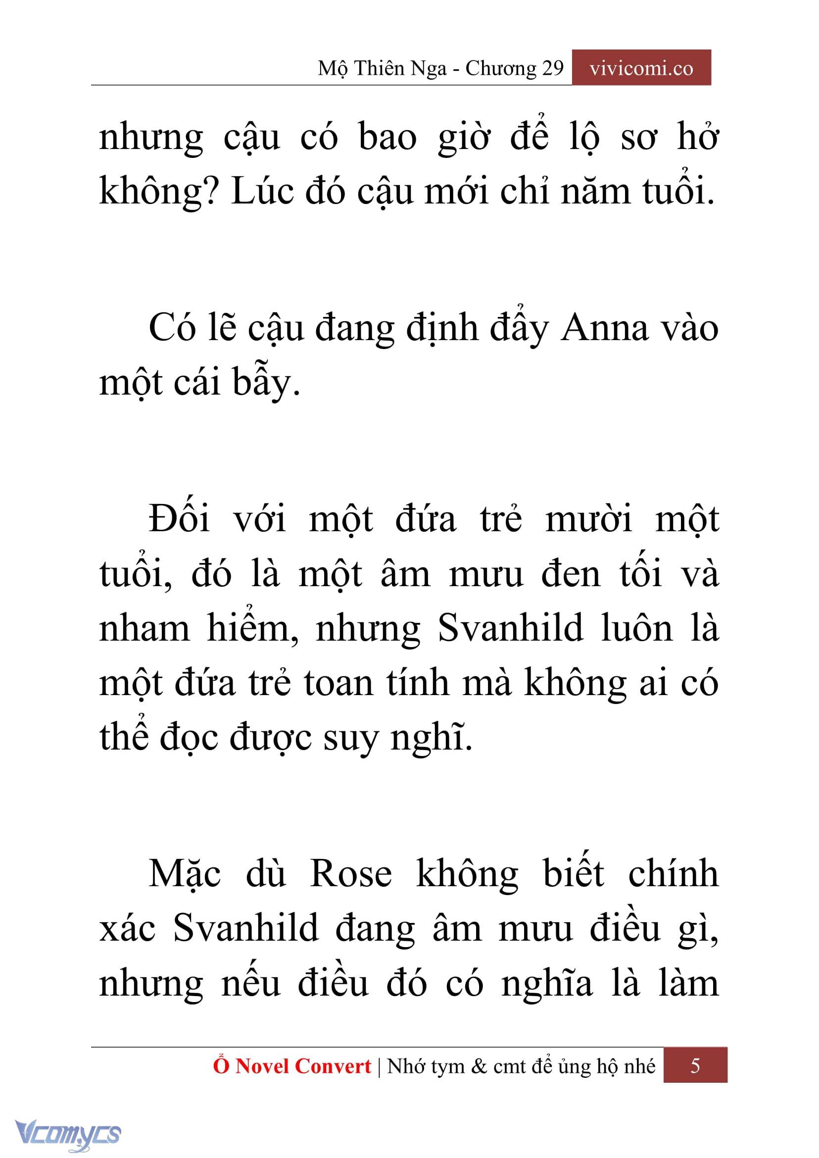[Novel] Mộ Thiên Nga Chap 29 - Trang 2