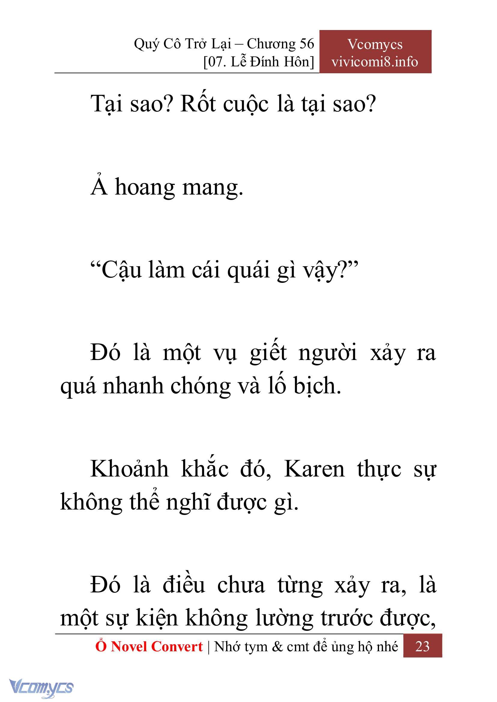 [Novel] Quý Cô Trở Lại Chap 56 - Trang 2