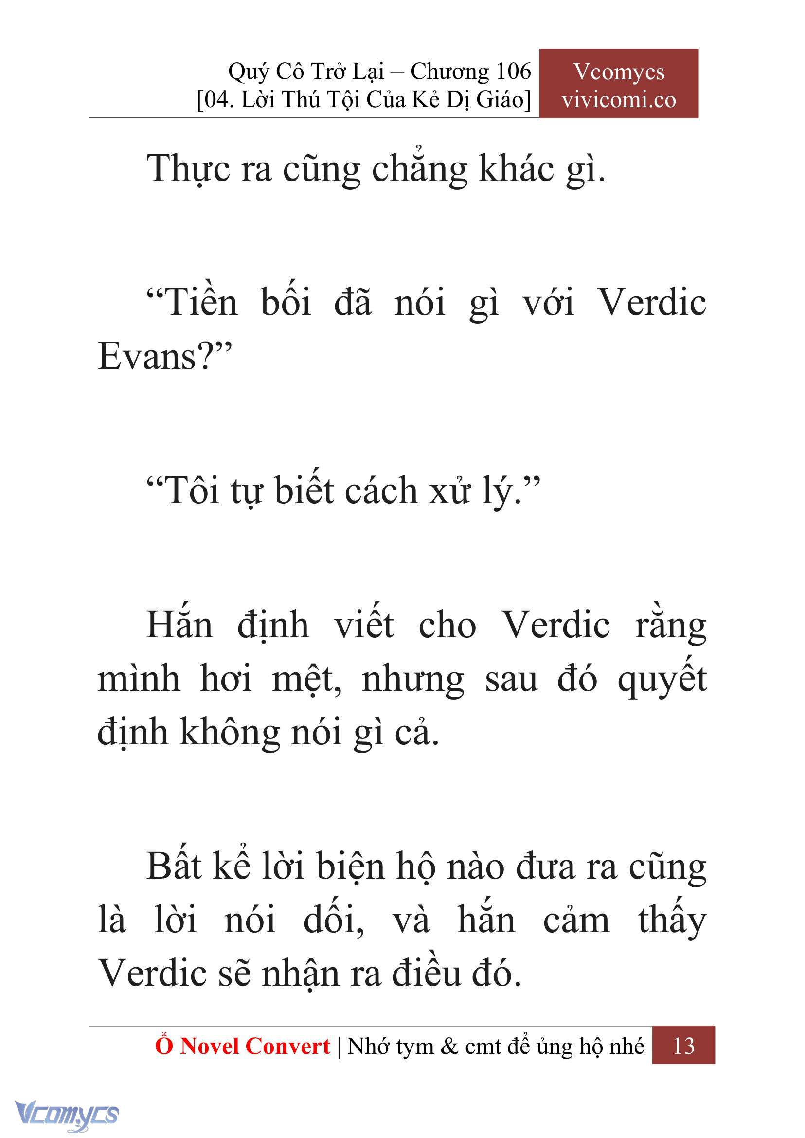 [Novel] Quý Cô Trở Lại Chap 106 - Trang 2