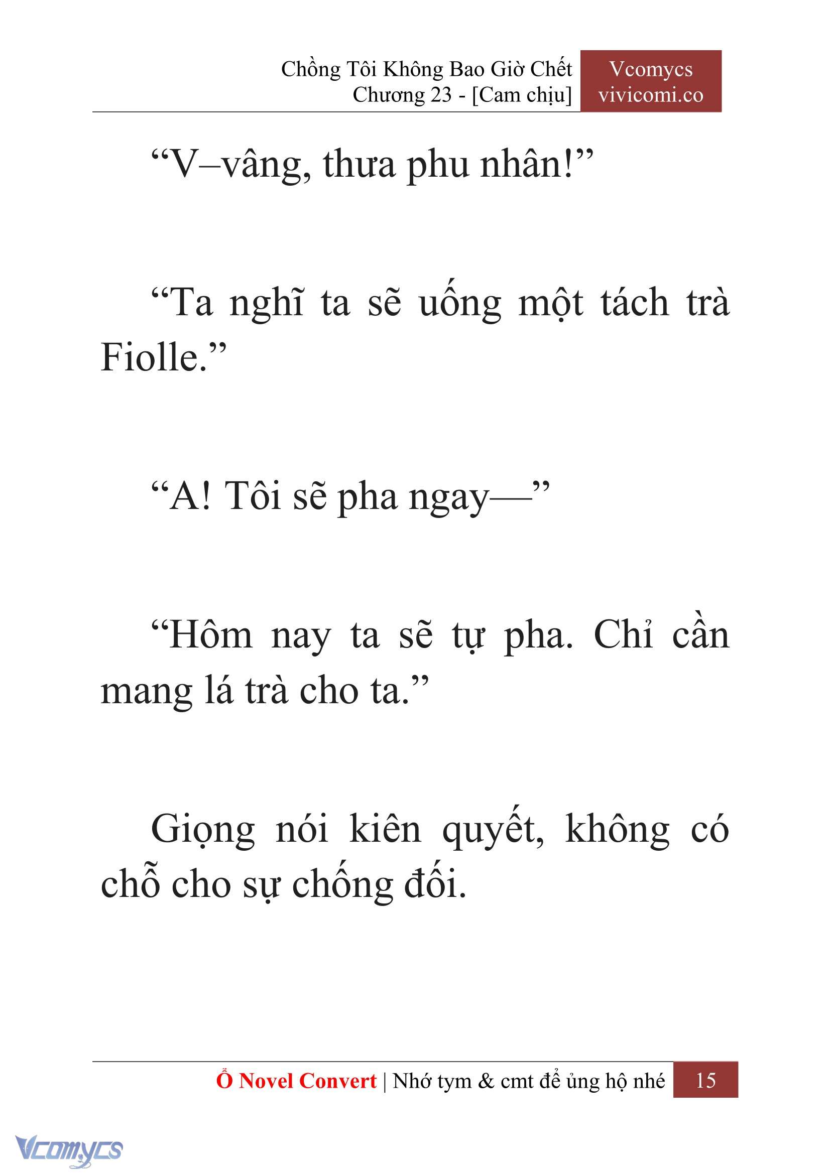 [Novel] Chồng Tôi Không Bao Giờ Chết Chap 23 - Trang 2