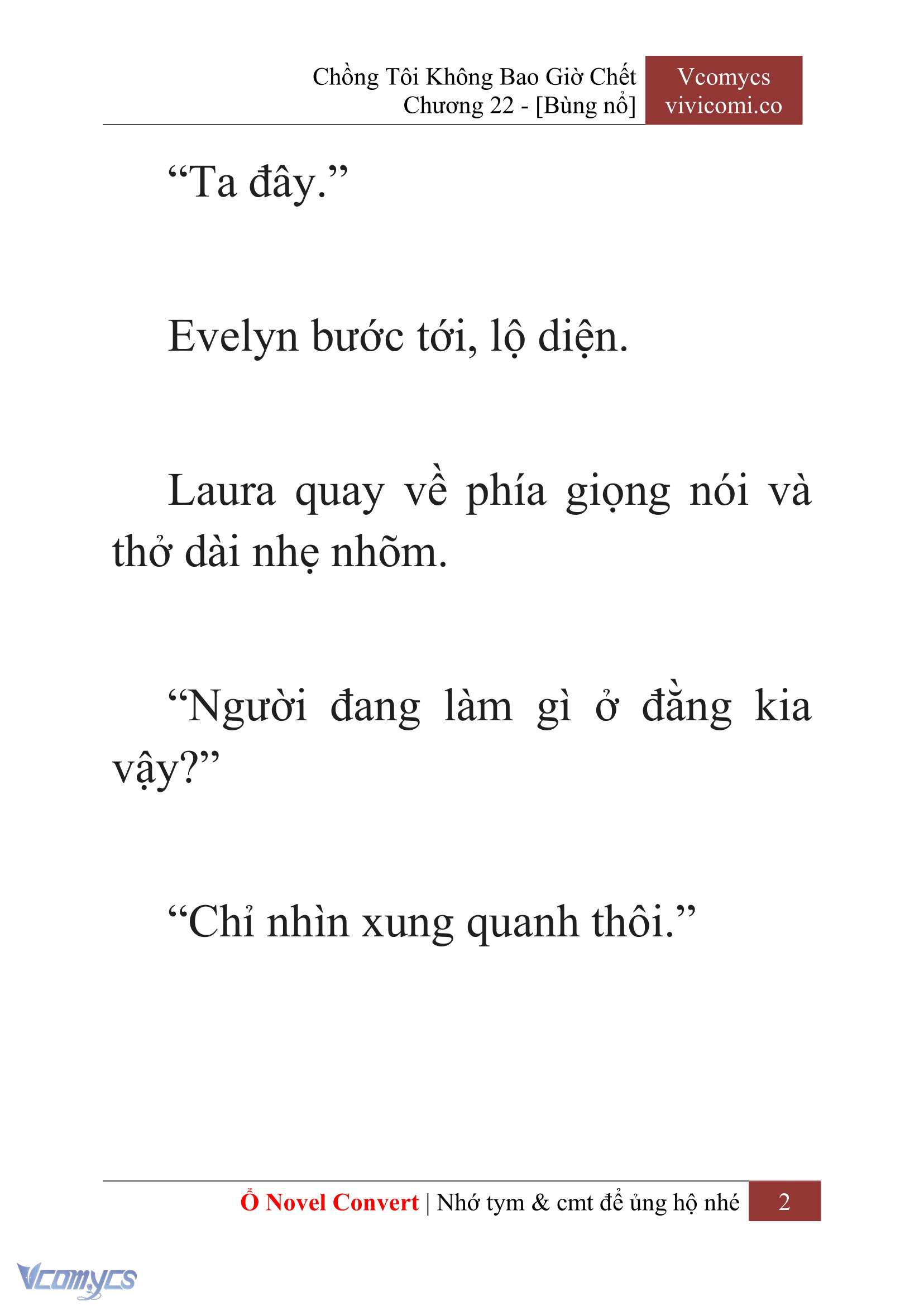 [Novel] Chồng Tôi Không Bao Giờ Chết Chap 22 - Trang 2