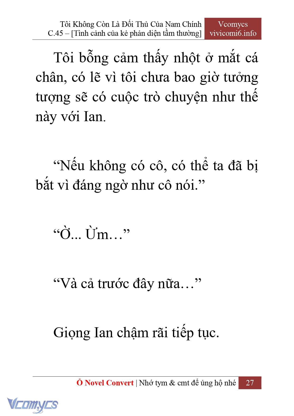 [Novel] Tôi Không Còn Là Đối Thủ Của Nam Chính Chap 45 - Trang 2