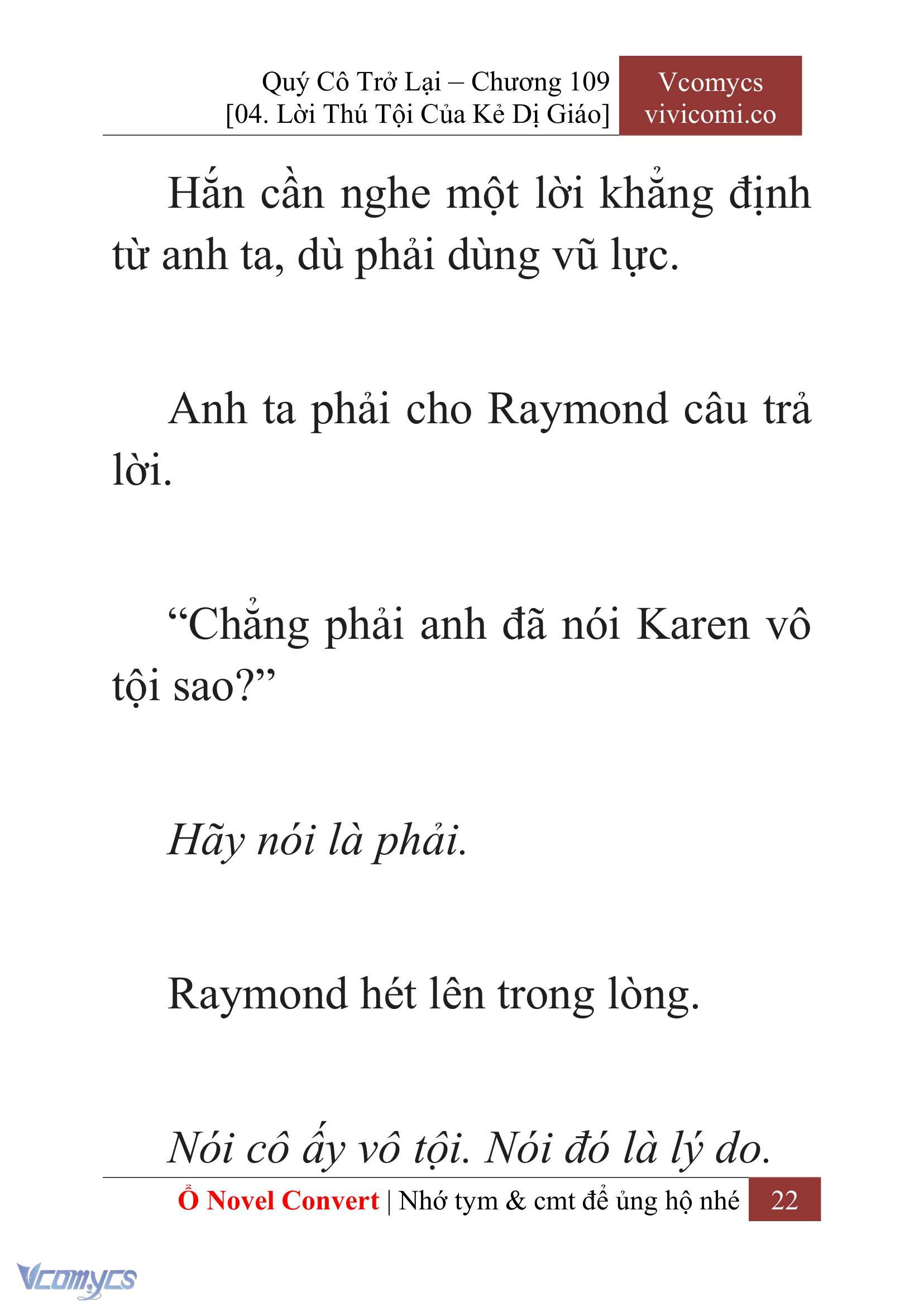 [Novel] Quý Cô Trở Lại Chap 109 - Trang 2