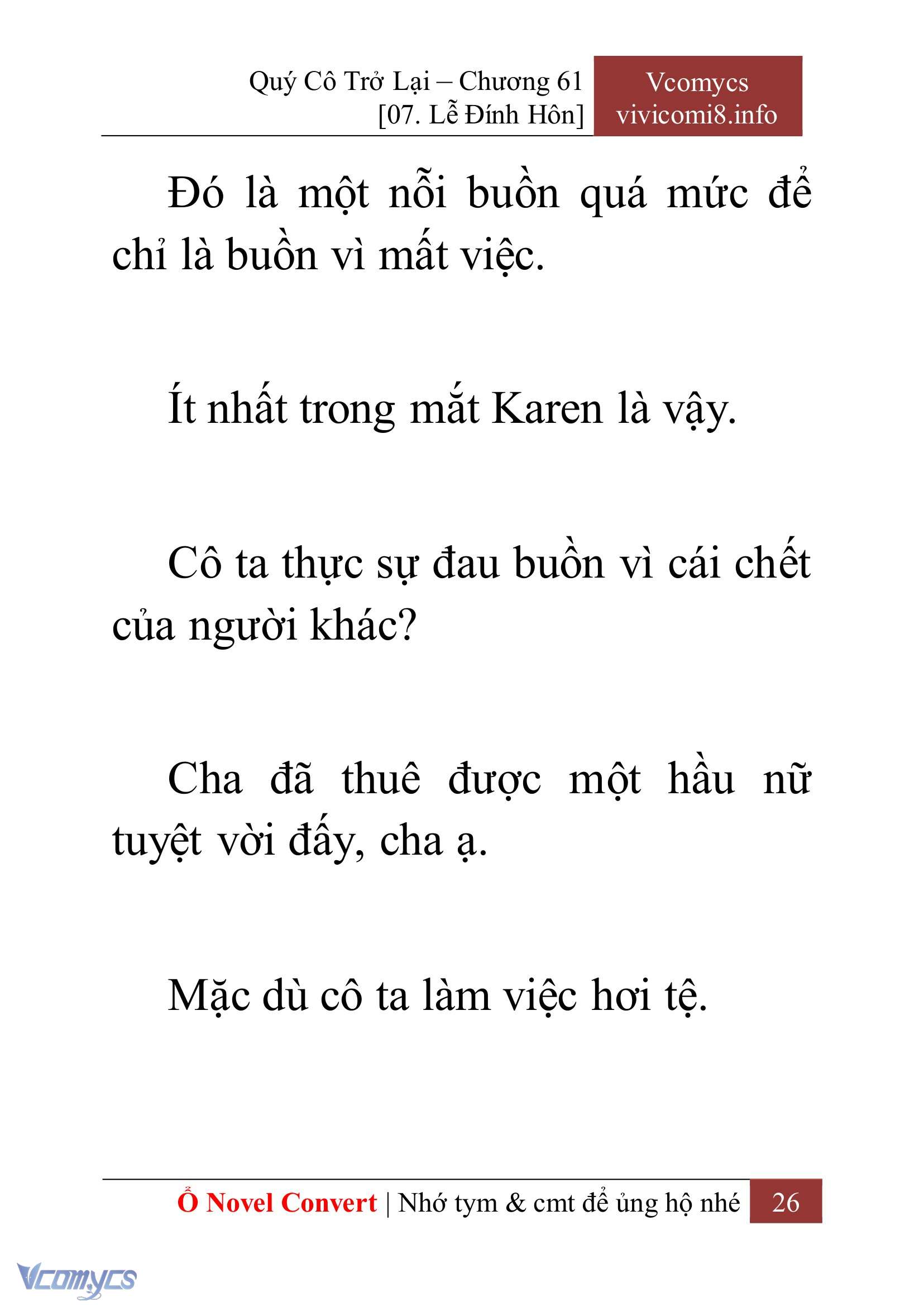 [Novel] Quý Cô Trở Lại Chap 61 - Trang 2